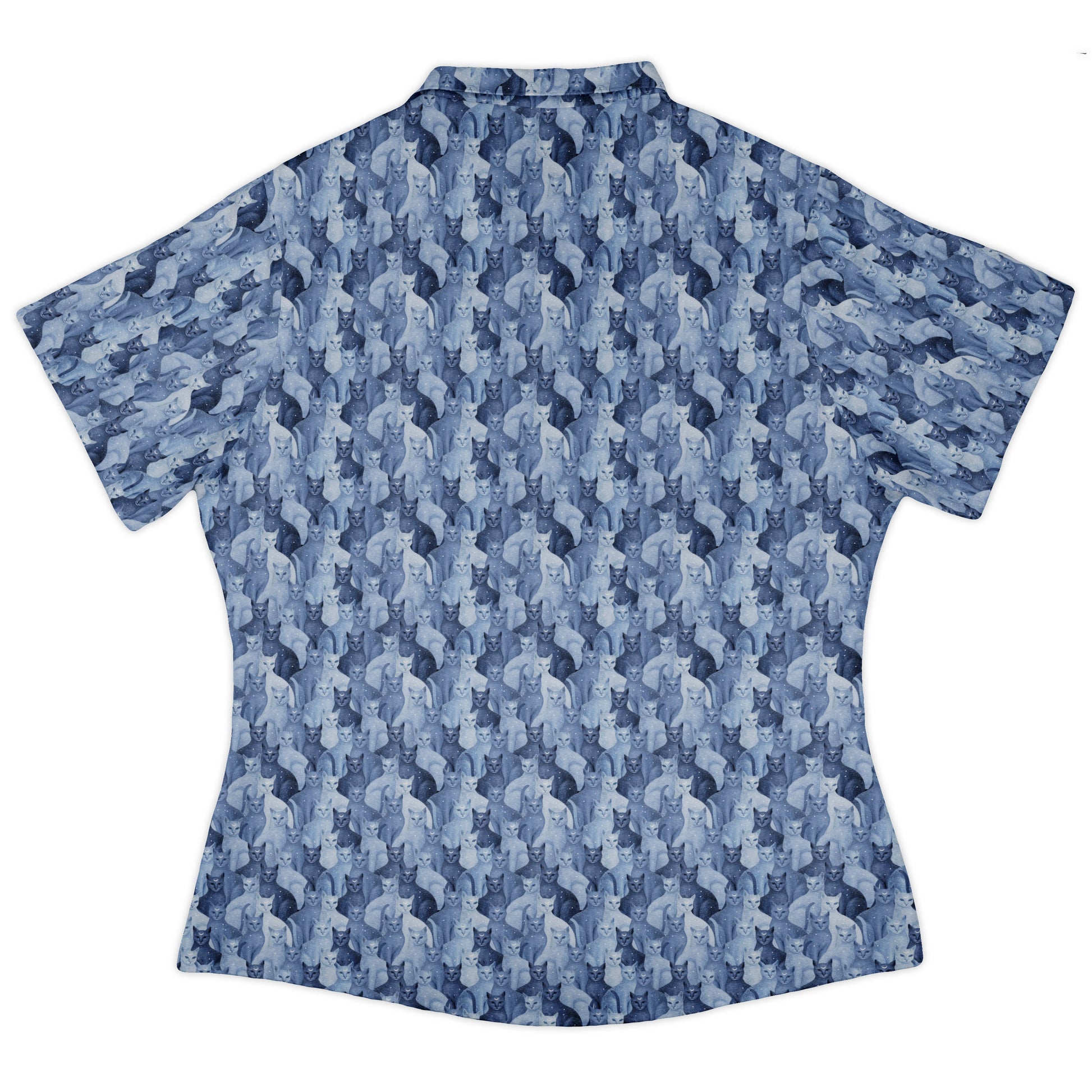 Celestial Cats Curvy Button Up Shirt womens back