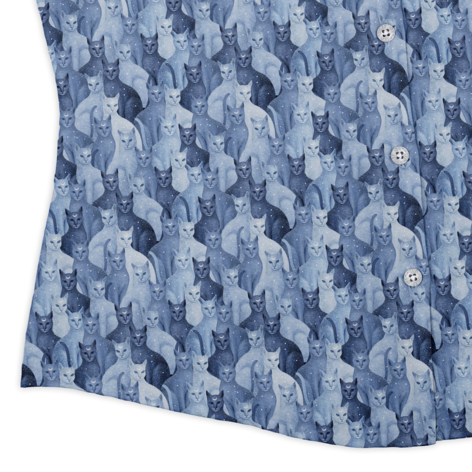 Celestial Cats Curvy Button Up Shirt womens corner