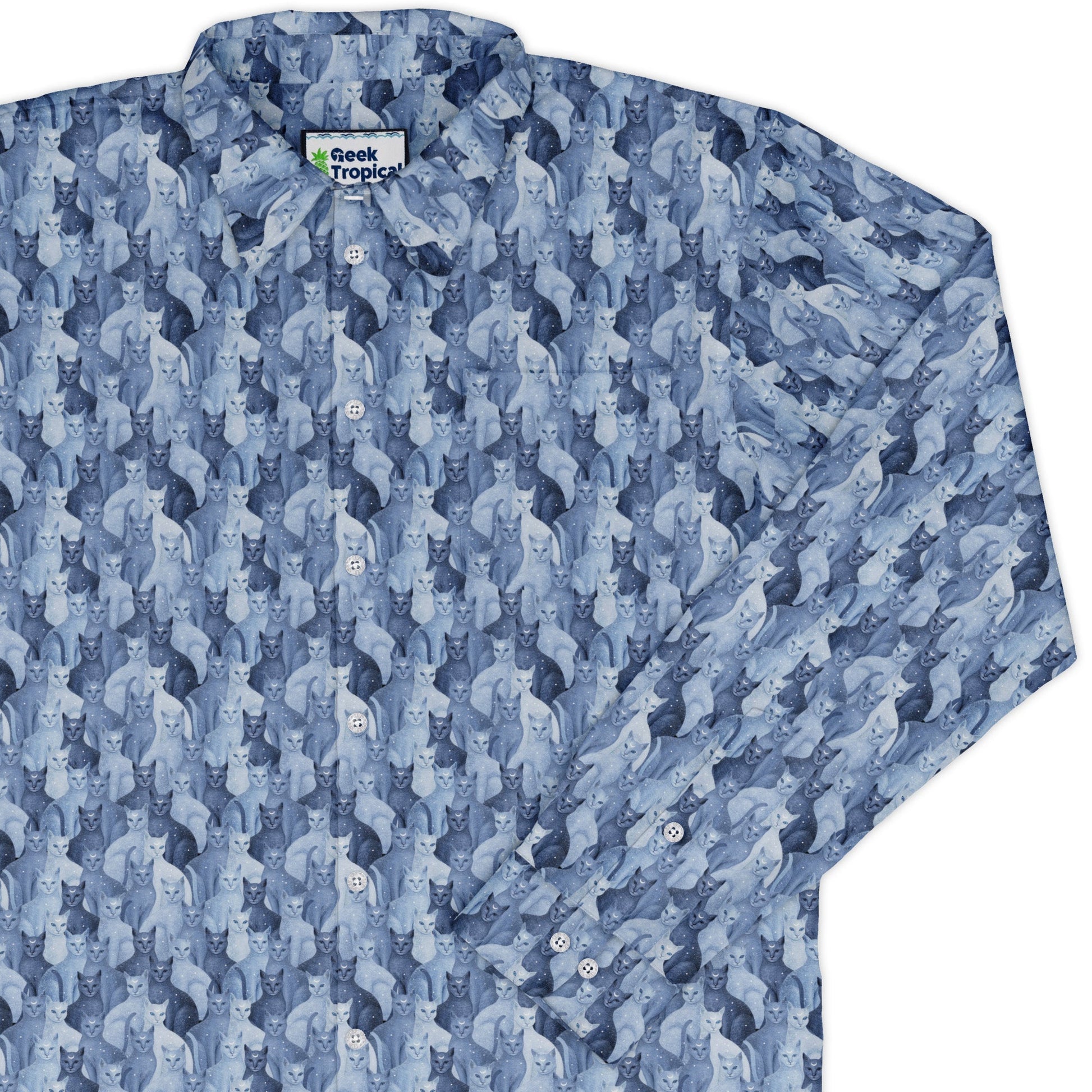 Celestial Cats Long Sleeve Button Up Shirt cover