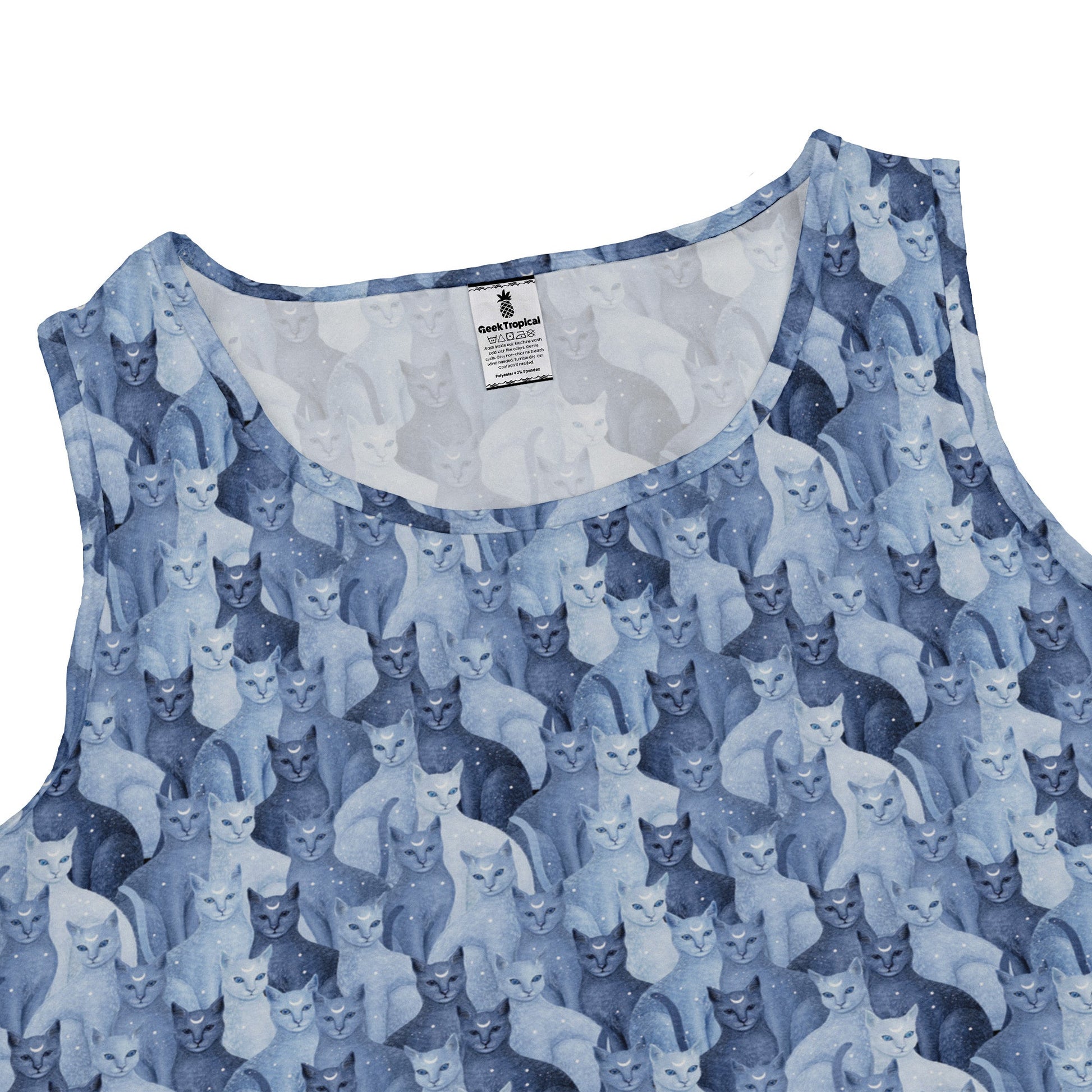 Celestial Cats Sleeveless Dress close front