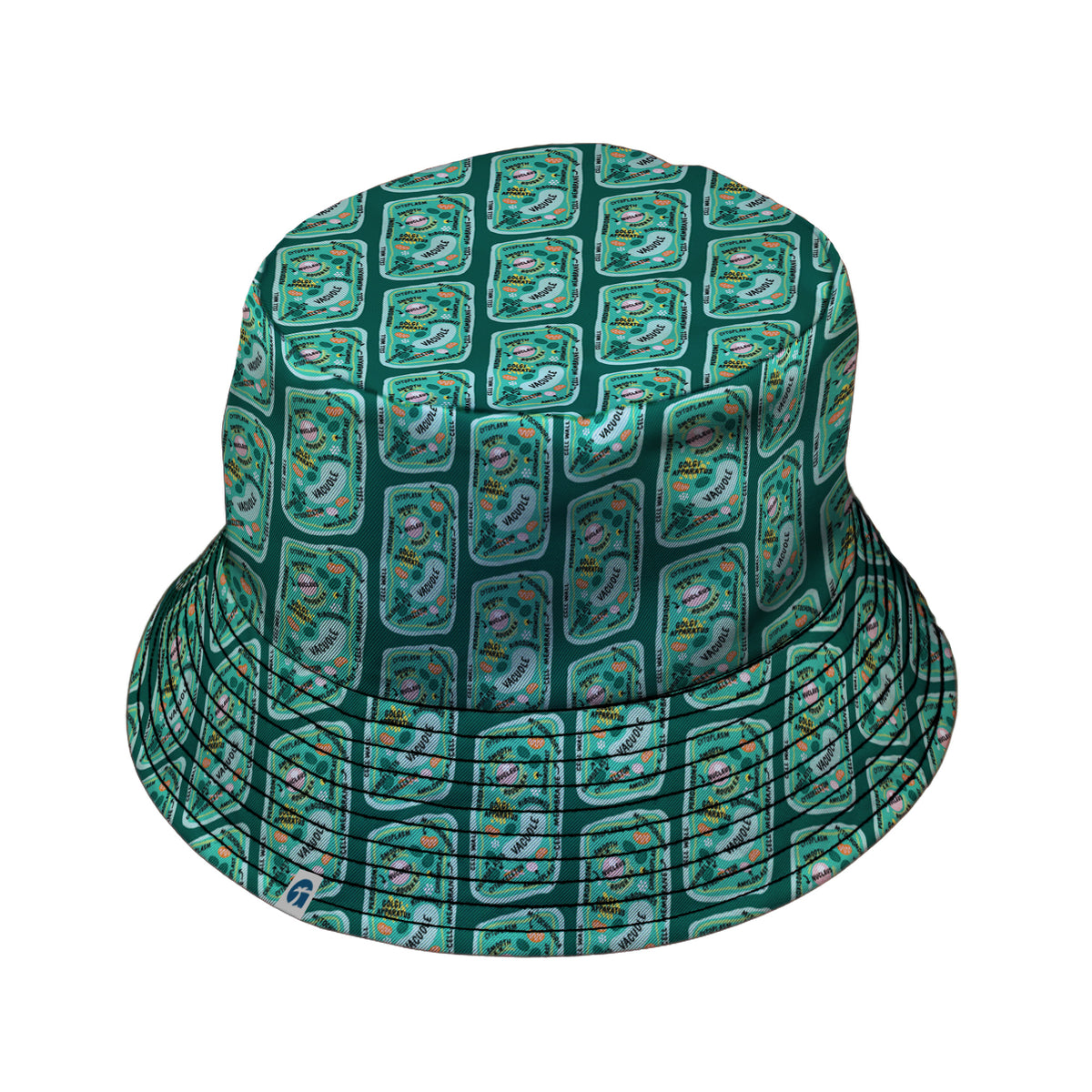 Cellular Botany Labels Bucket Hat Black Stitching