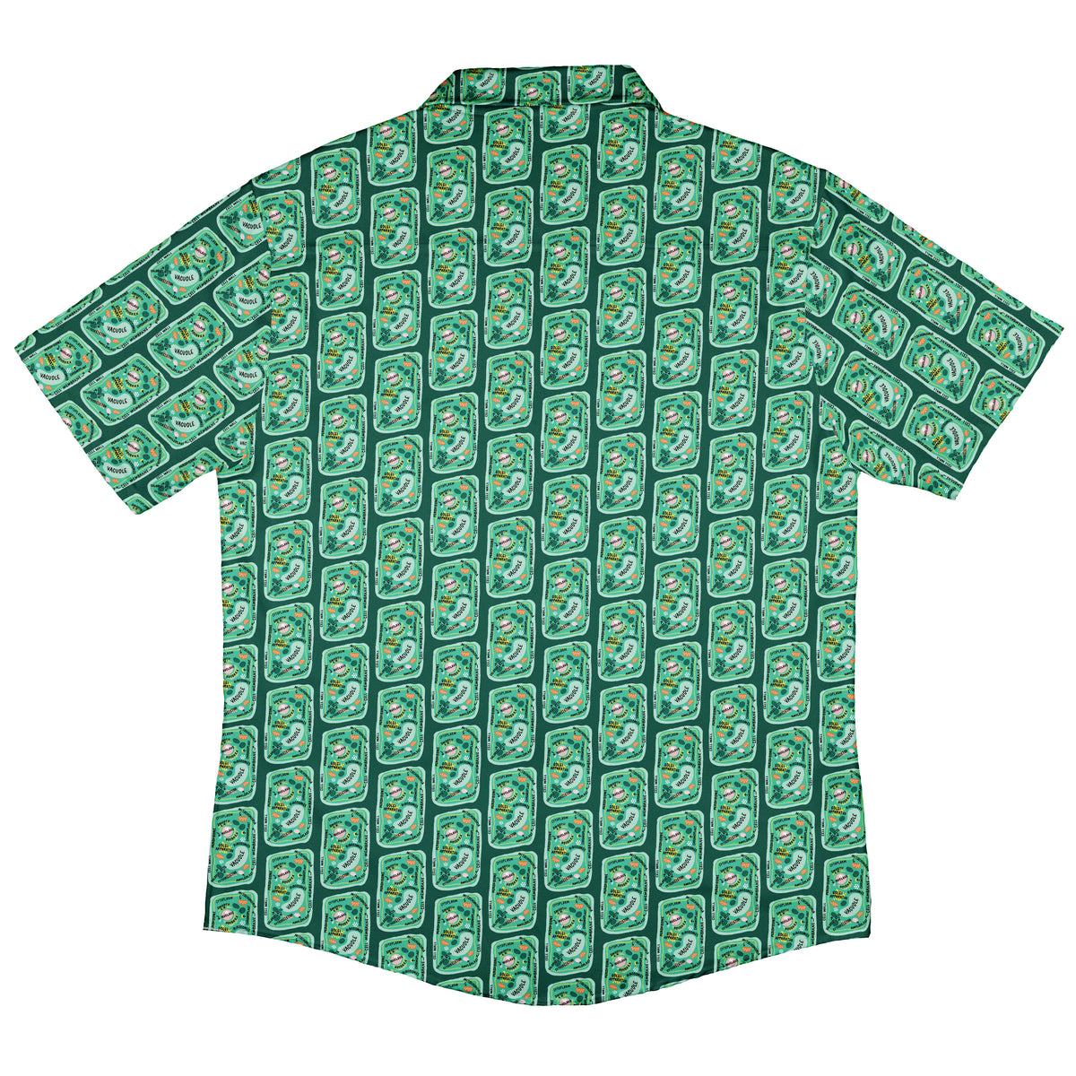 Cellular Botany Labels Button Up Shirt Back