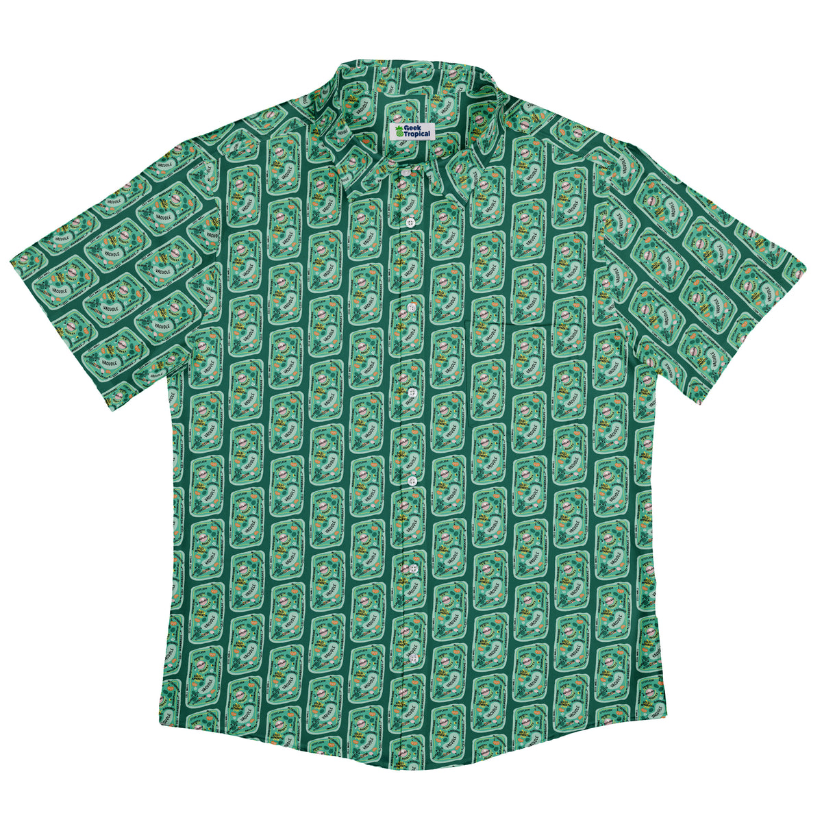 Cellular Botany Labels Button Up Shirt Flat Front