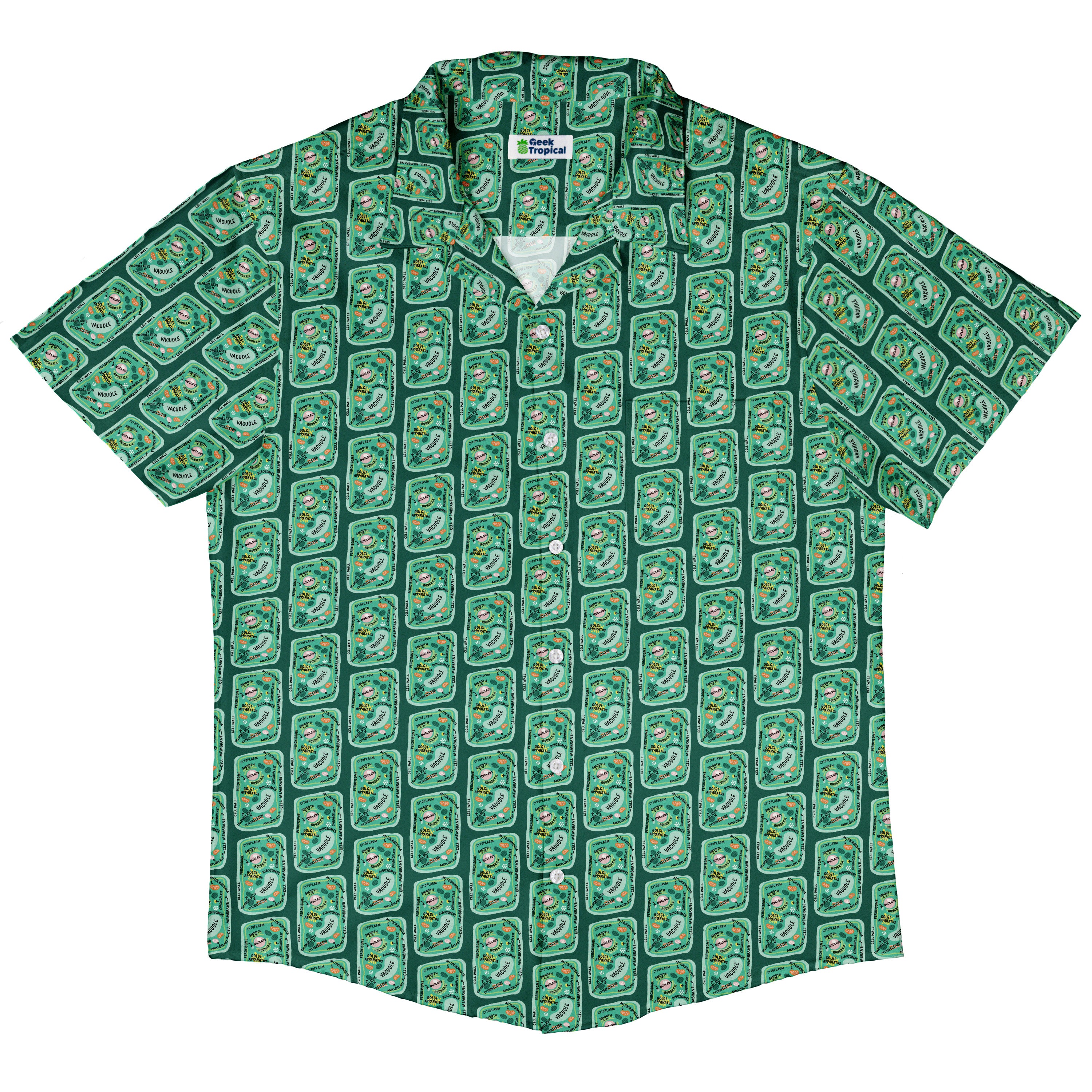 Cellular Botany Labels Button Up Shirt Hawaiian Front