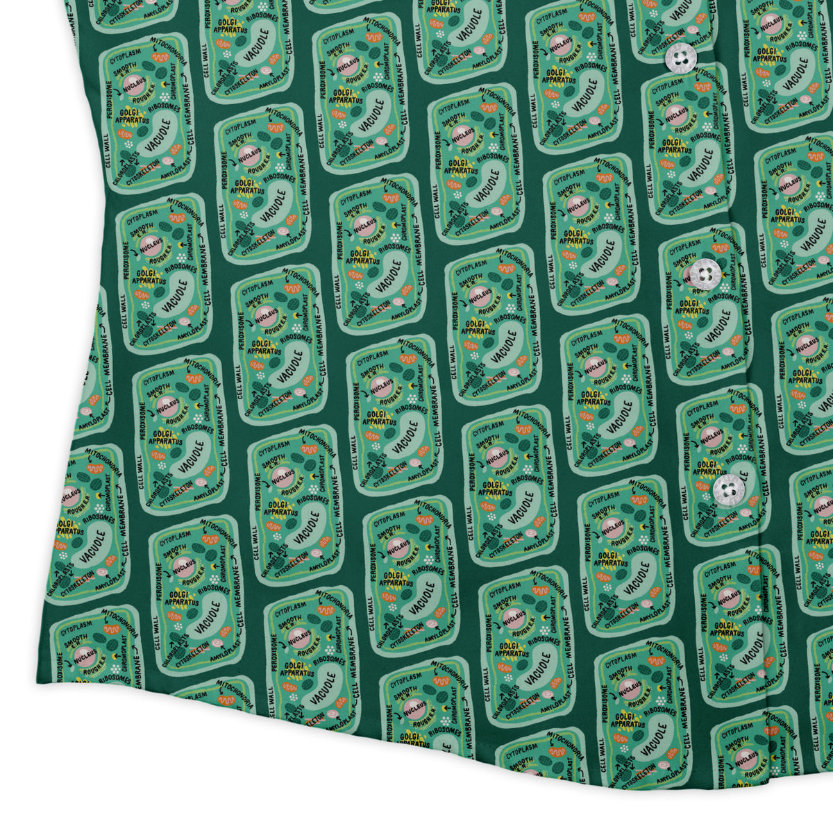 Cellular Botany Labels Curvy Button Up Shirt womens corner