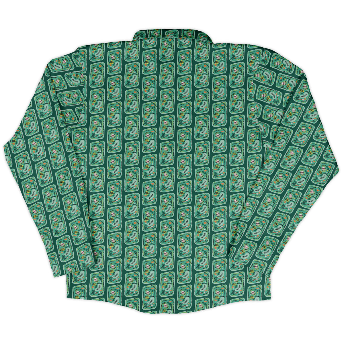 Cellular Botany Labels Long Sleeve Button Up Shirt back