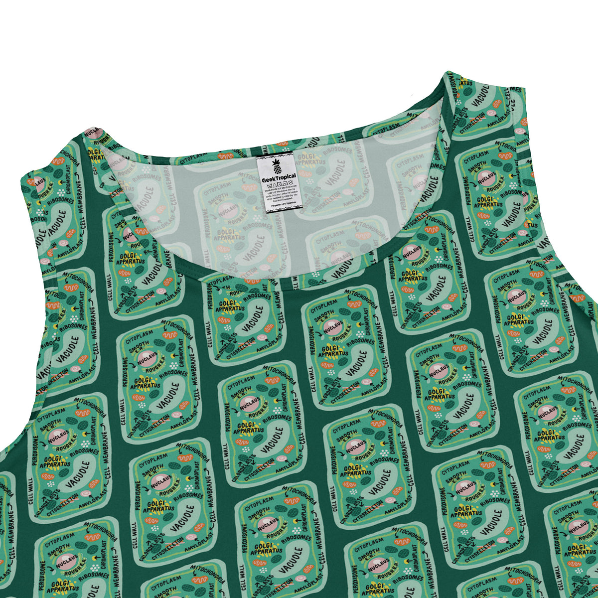 Cellular Botany Labels Sleeveless Dress close front