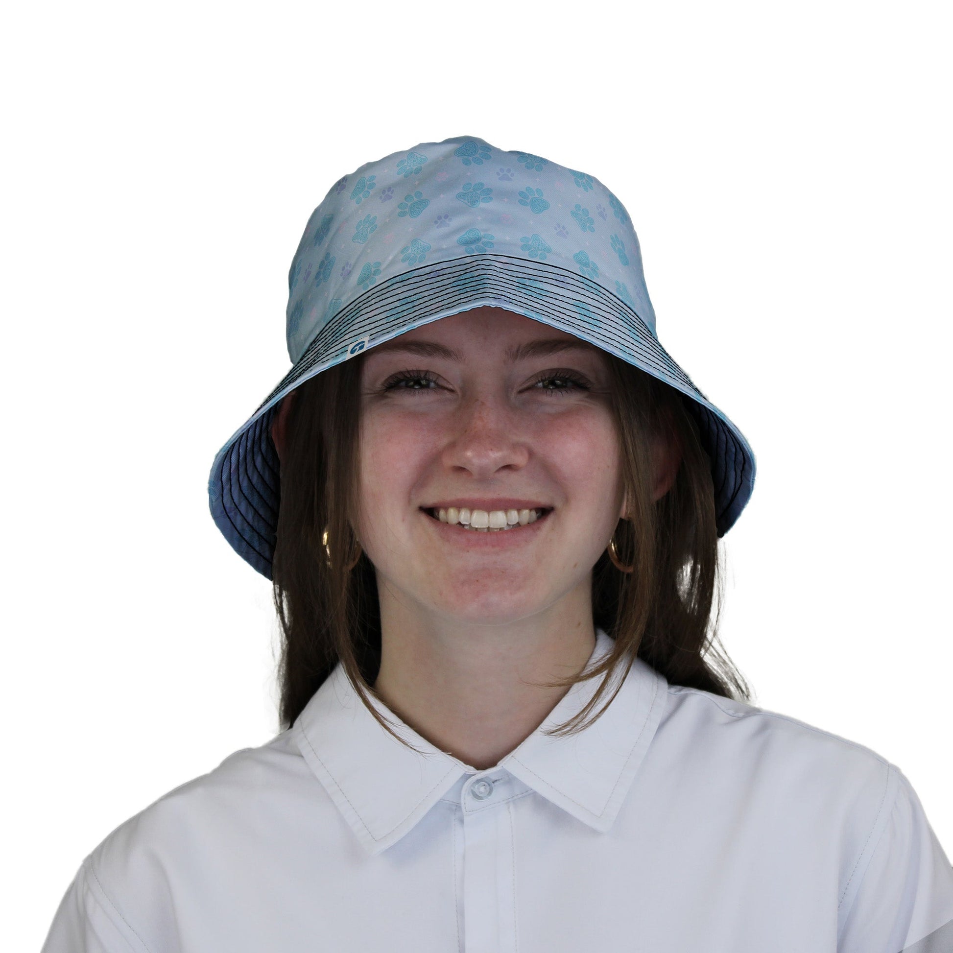 Celtic Knot Paws Teal Bucket Hat Woman