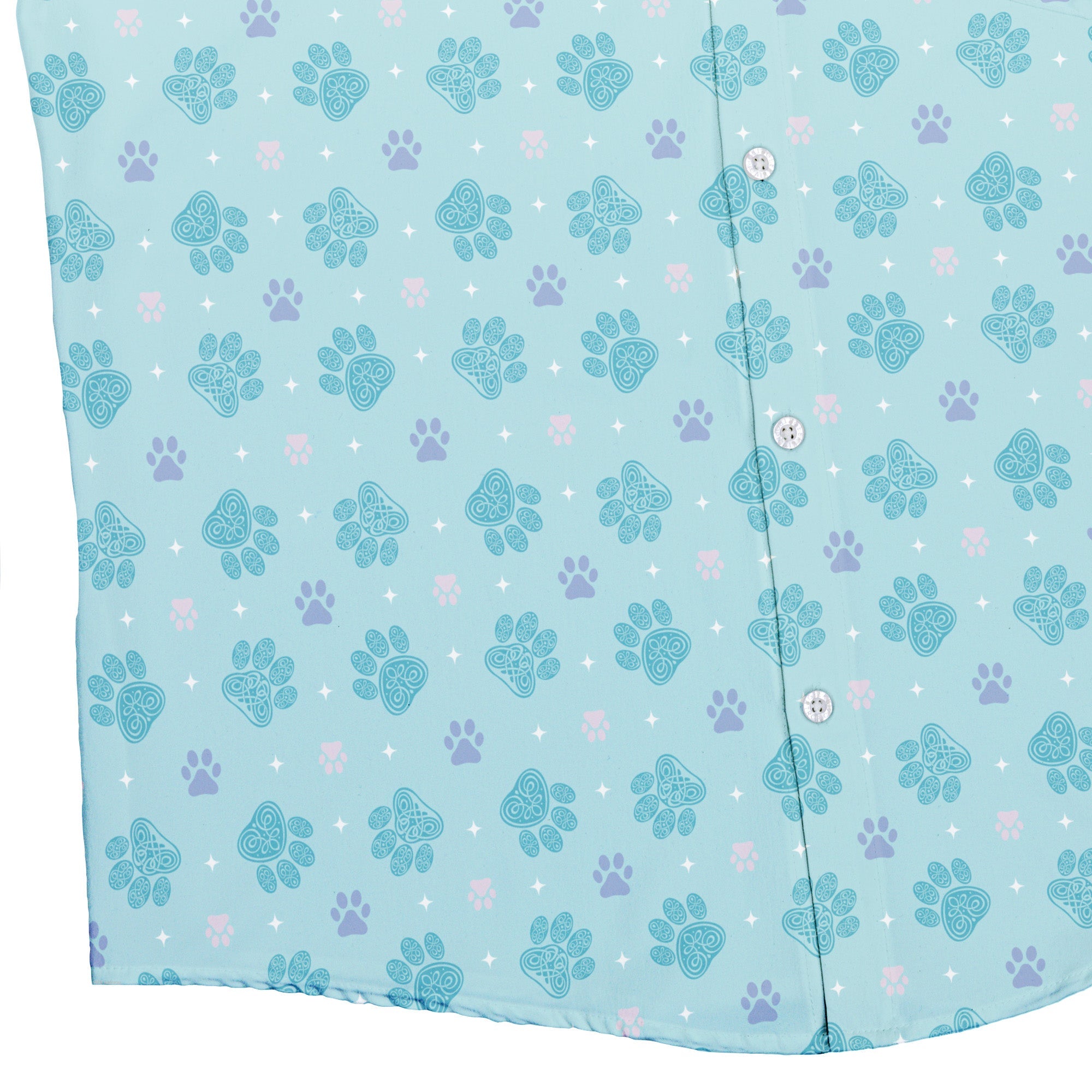 Celtic Knot Paws Teal Button Up Shirt 2