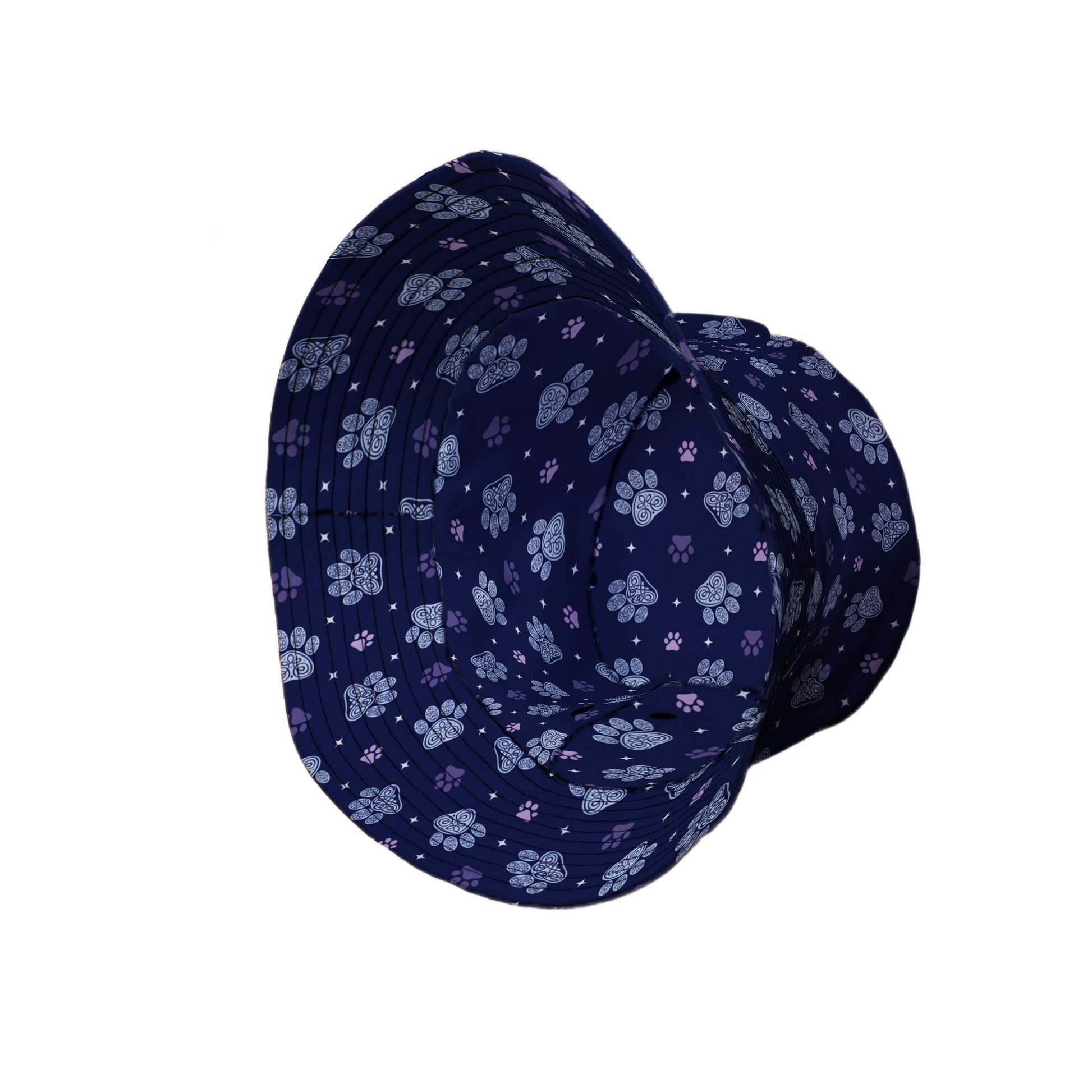 Celtic Knots Paws Blue Bucket Hat Side View
