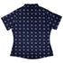 Celtic Knots Paws Blue Curvy Button Up Shirt womens back