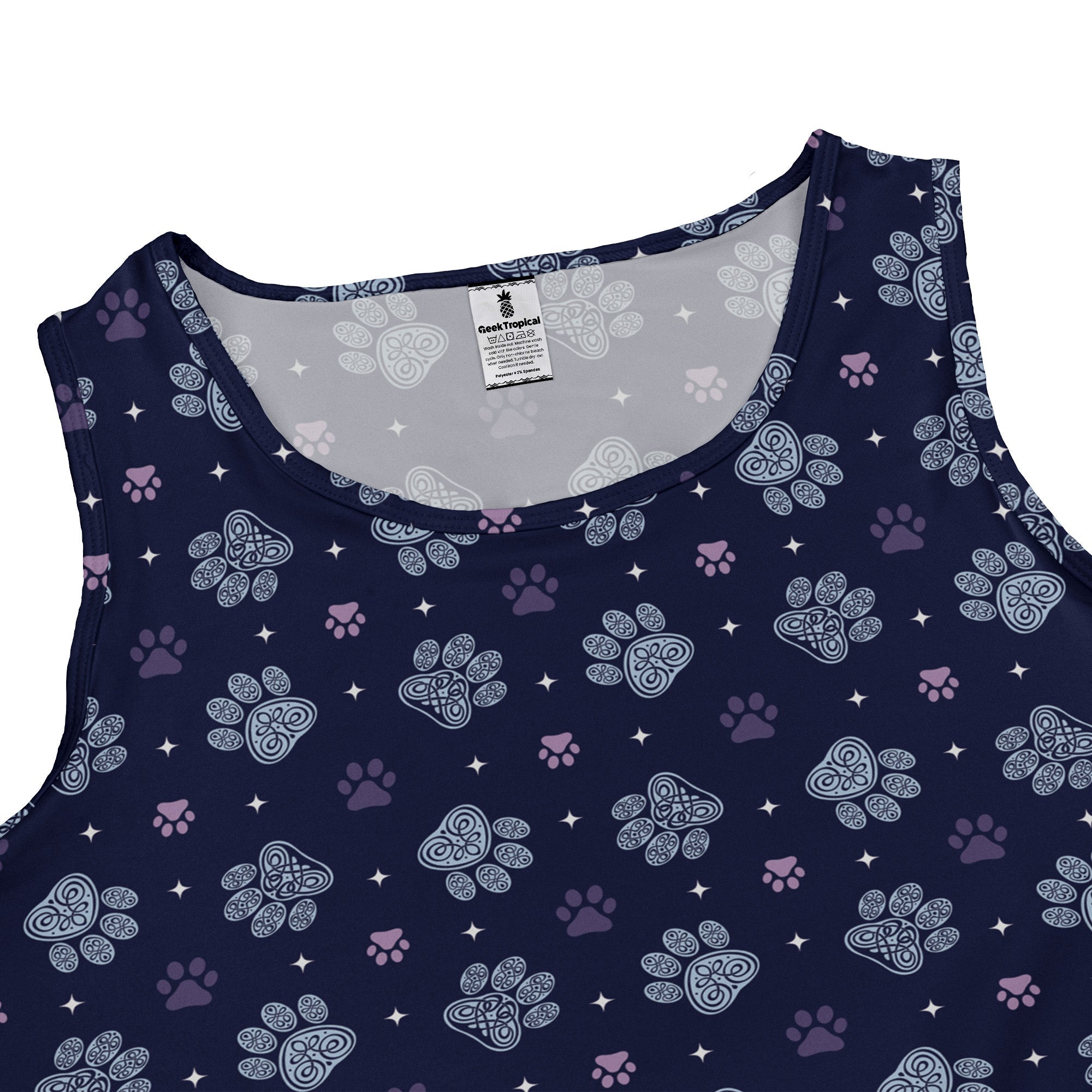 Celtic Knots Paws Blue Sleeveless Dress 2