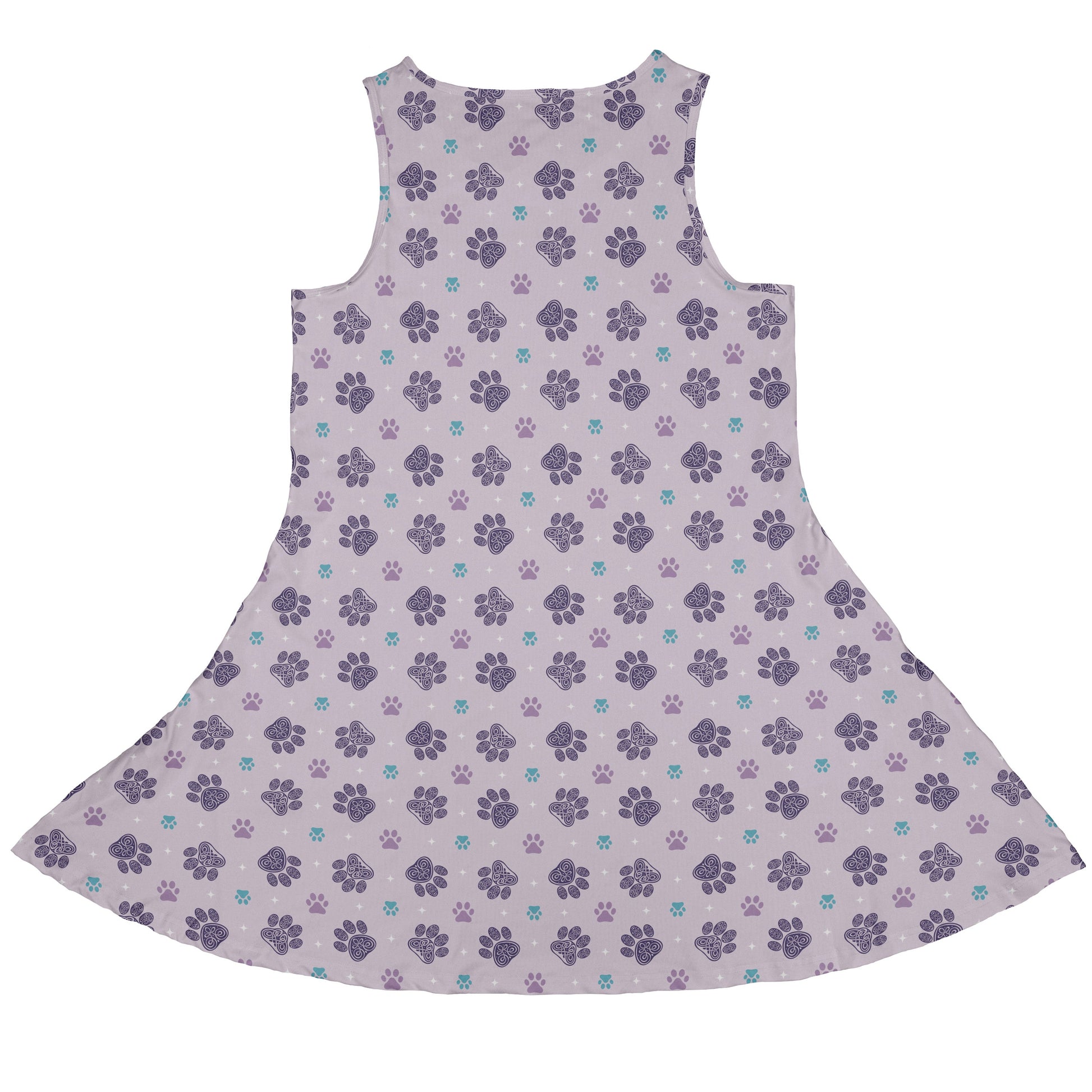 Celtic Knots Paws Lilac Sleeveless Dress back