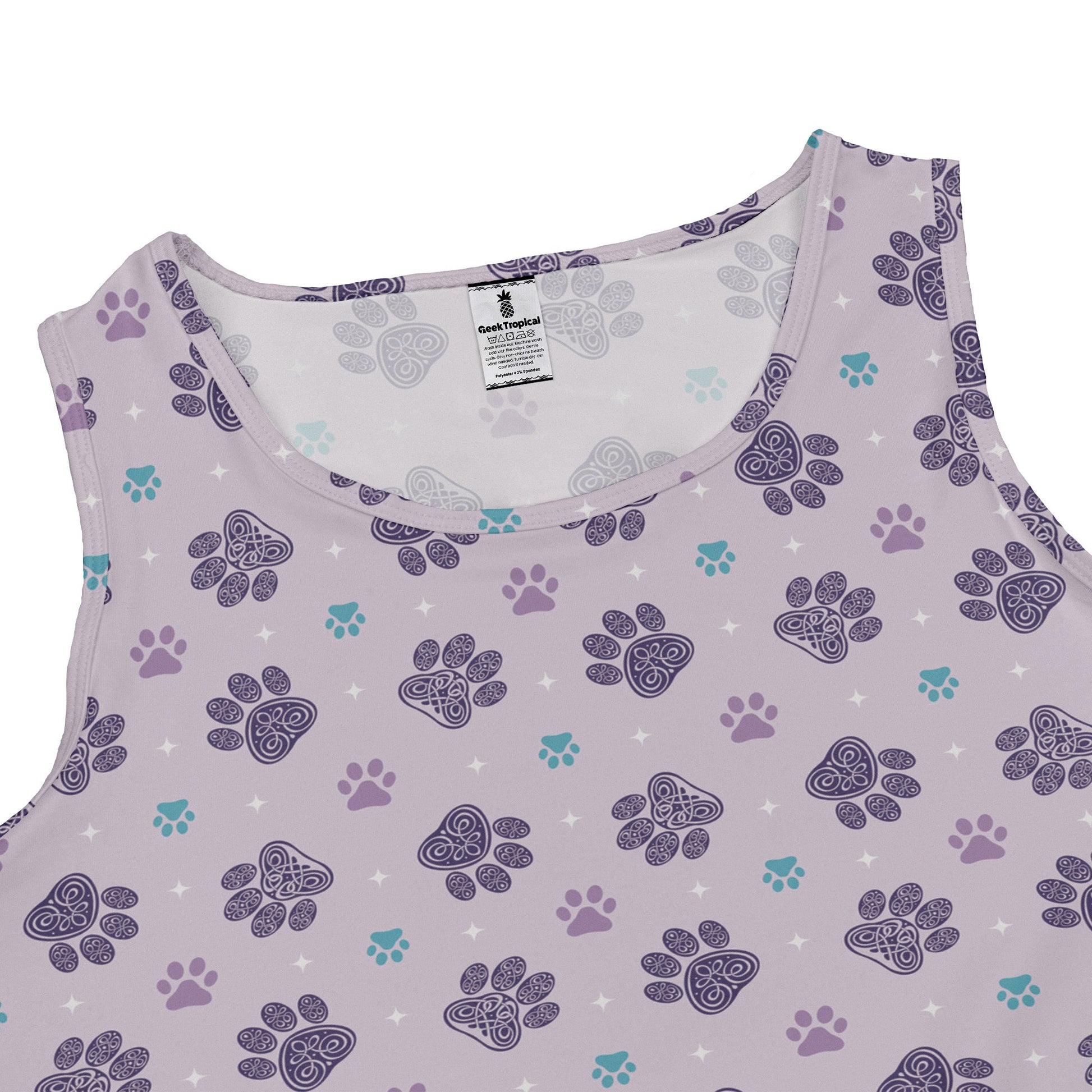 Celtic Knots Paws Lilac Sleeveless Dress close front