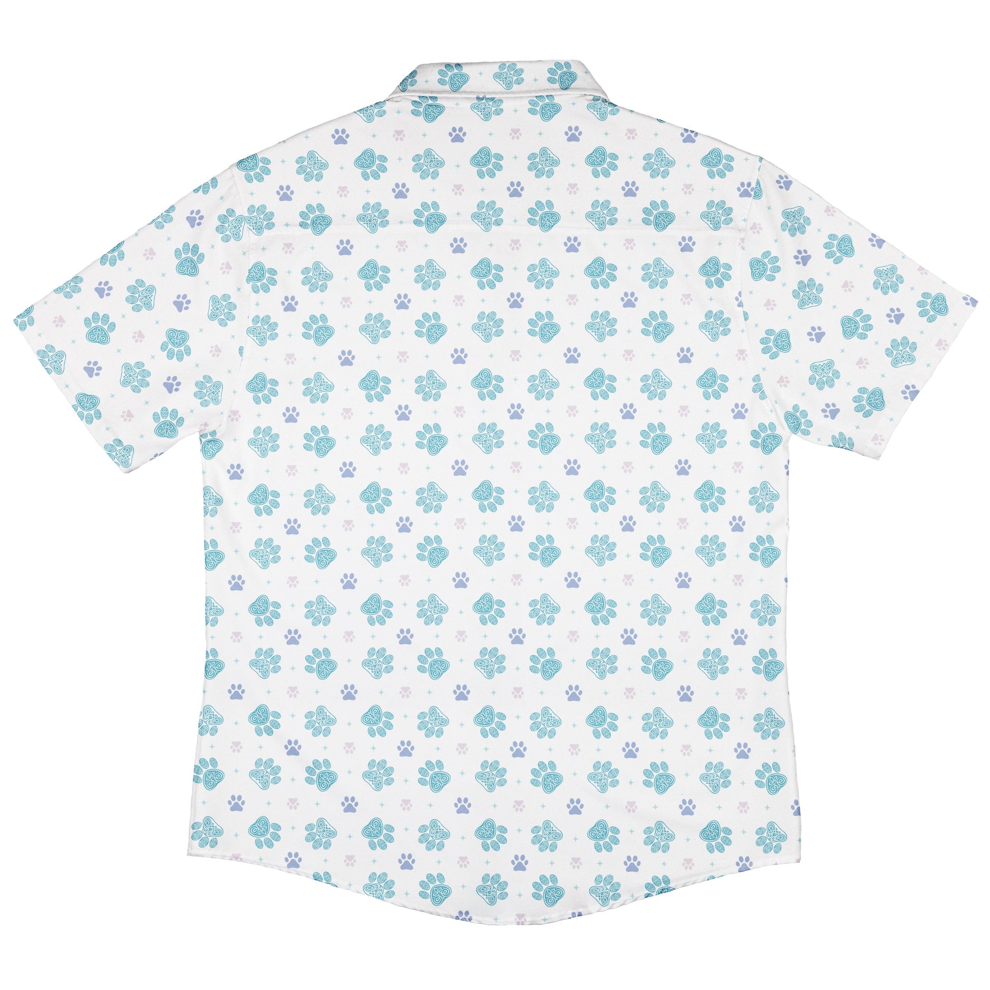 Celtic Knots Paws White Button Up Shirt Back