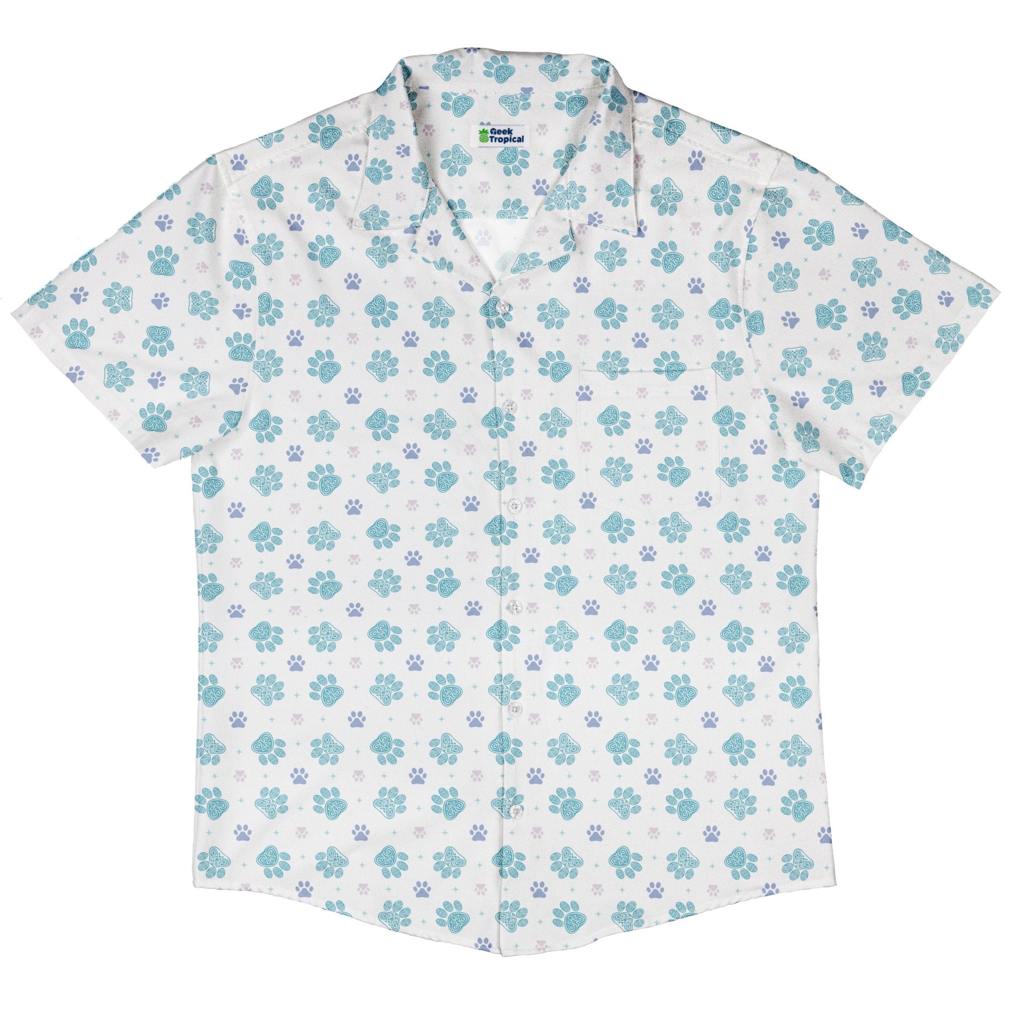 Celtic Knots Paws White Button Up Shirt 5