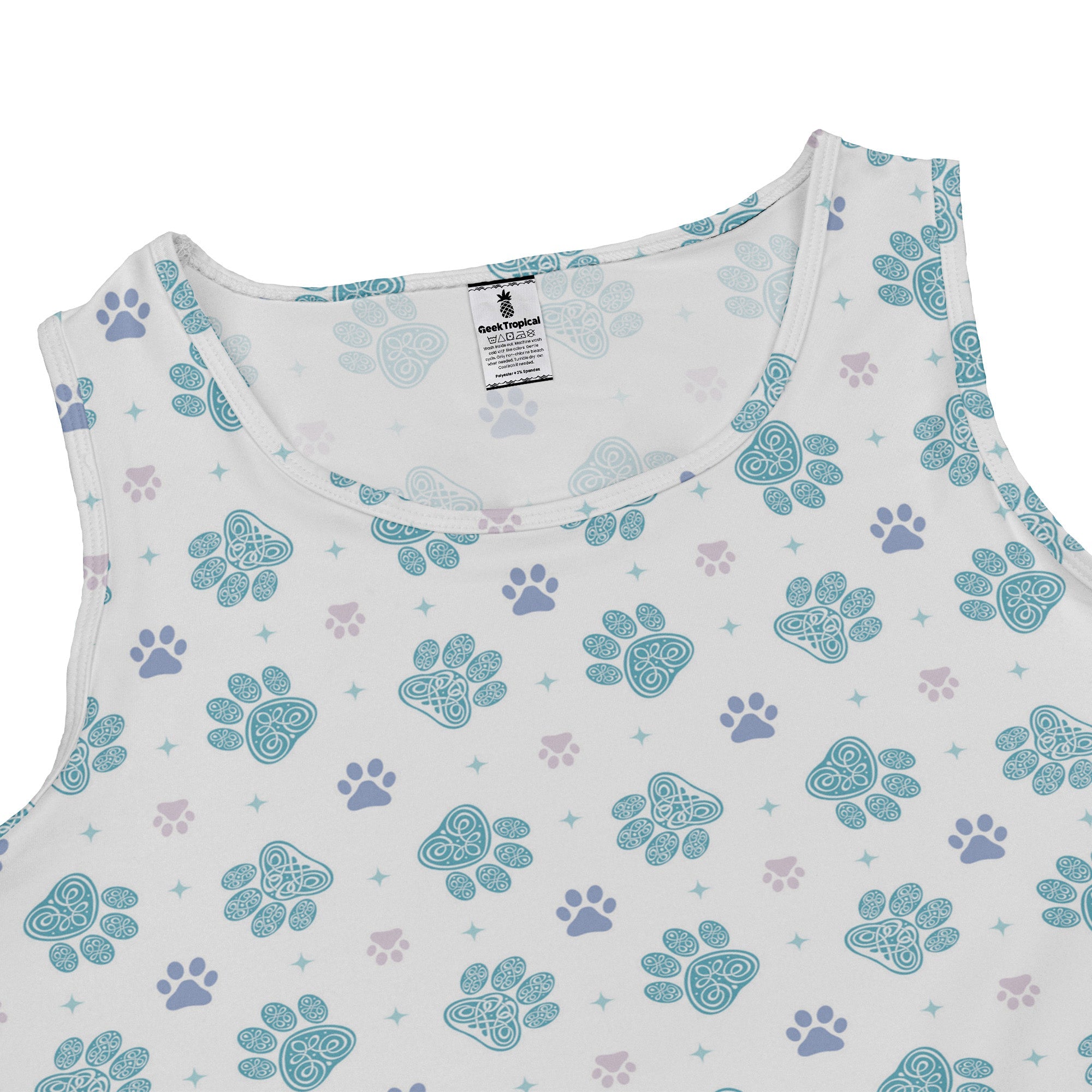 Celtic Knots Paws White Sleeveless Dress 2