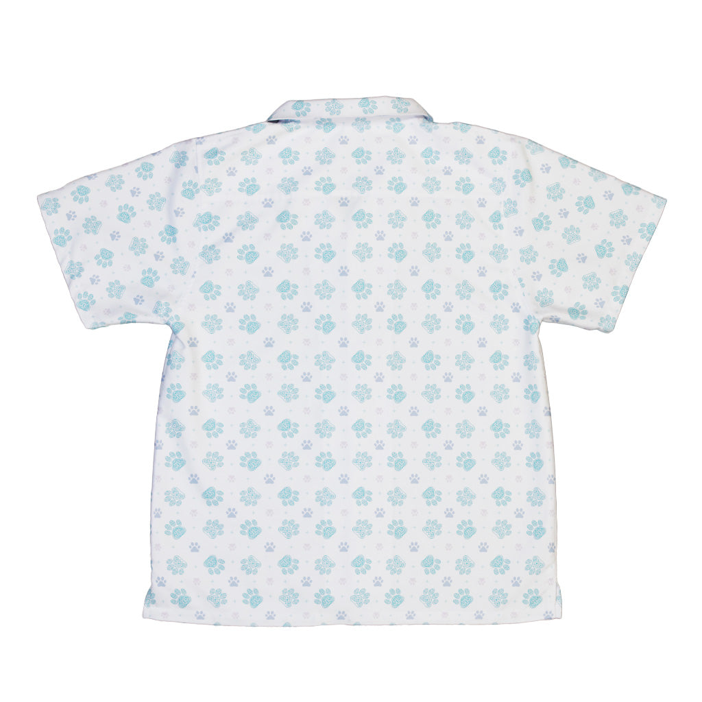 Celtic Knots Paws White Youth Hawaiian Shirt Back