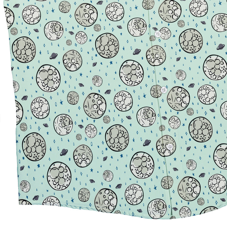 Cheesy Moon Button Up Shirt Geek Nerd adult sizing Design by Zirkus Design funny prints