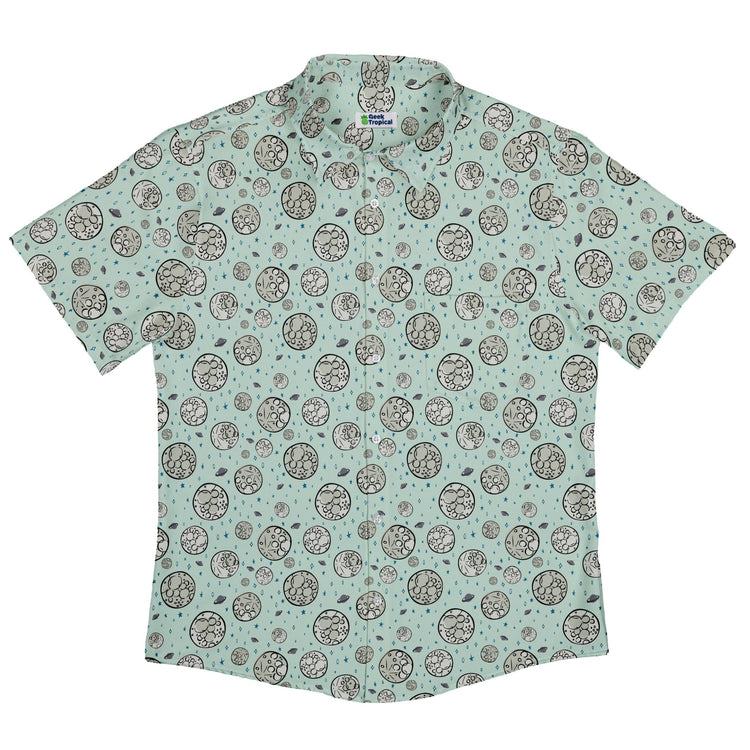 Cheesy Moon Button Up Shirt Geek Nerd adult sizing Design by Zirkus Design funny prints