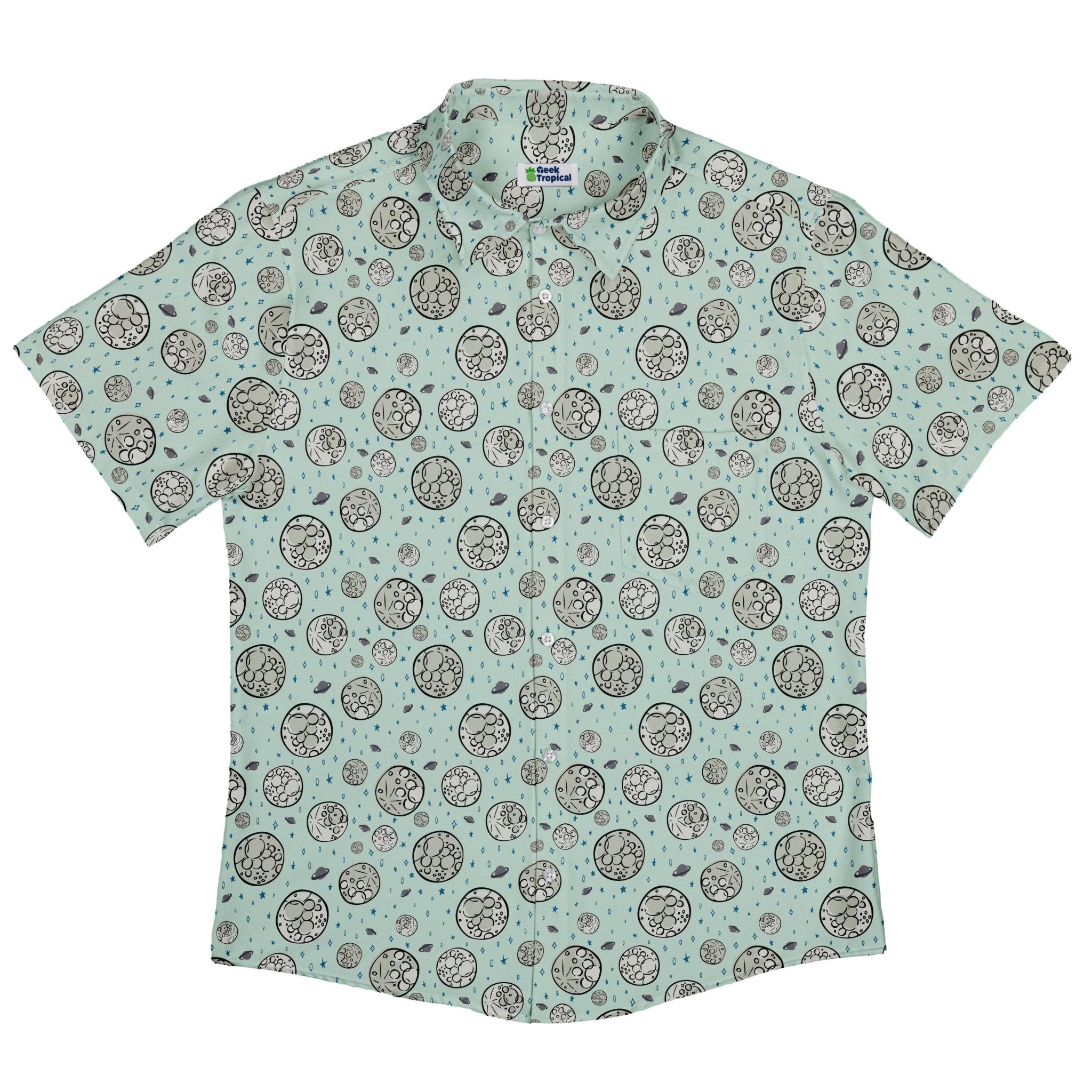 Cheesy Moon Button Up Shirt Geek Nerd adult sizing Design by Zirkus Design funny prints