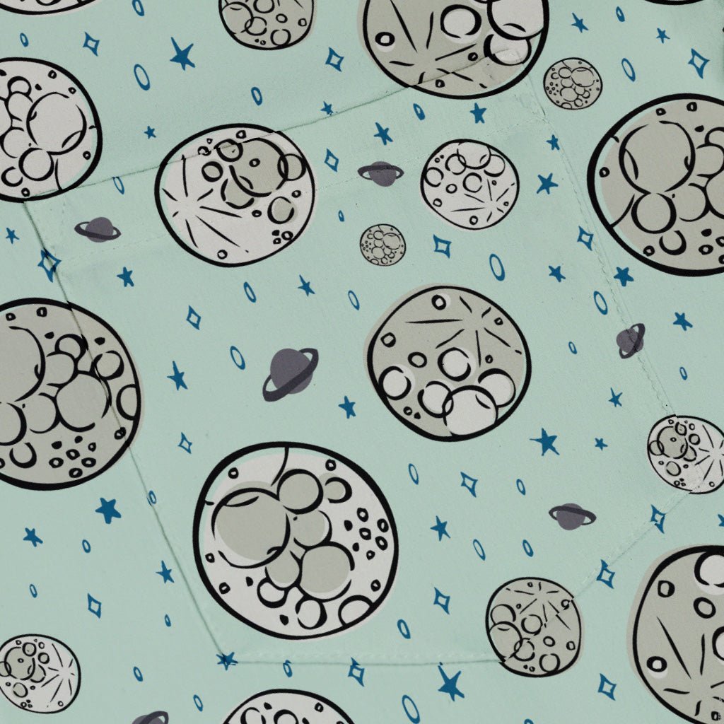 Cheesy Moon Button Up Shirt Geek Nerd adult sizing Design by Zirkus Design funny prints