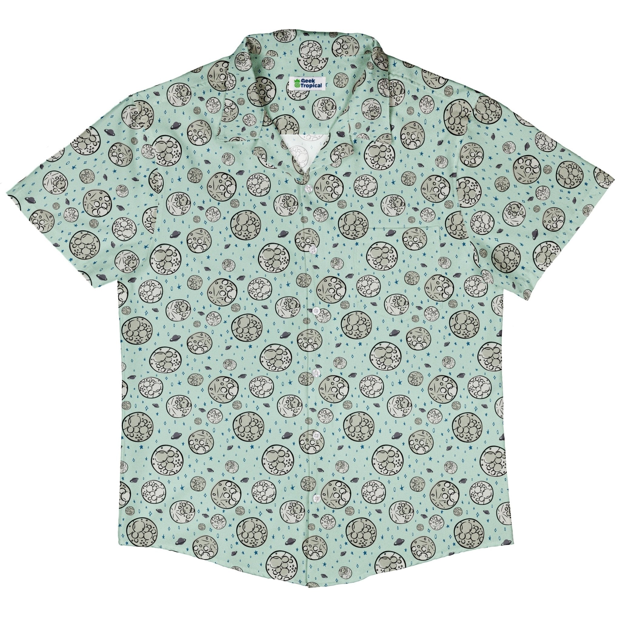 Cheesy Moon Button Up Shirt Geek Nerd adult sizing Design by Zirkus Design funny prints