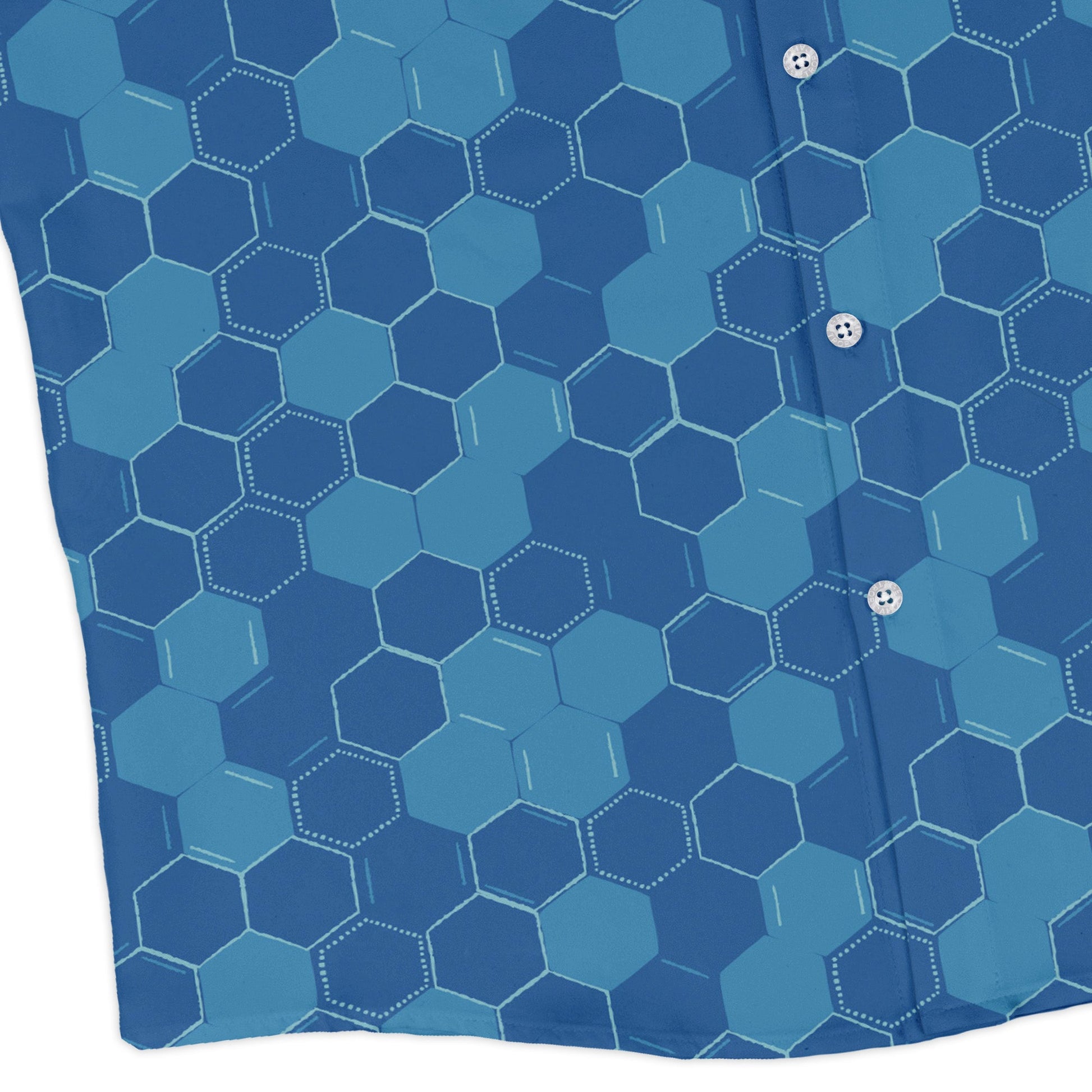 Chemistry Set Hexagon Long Sleeve Button Up Shirt Geek Nerd adult sizing Design by Zirkus Design FLOW DESC WRITING