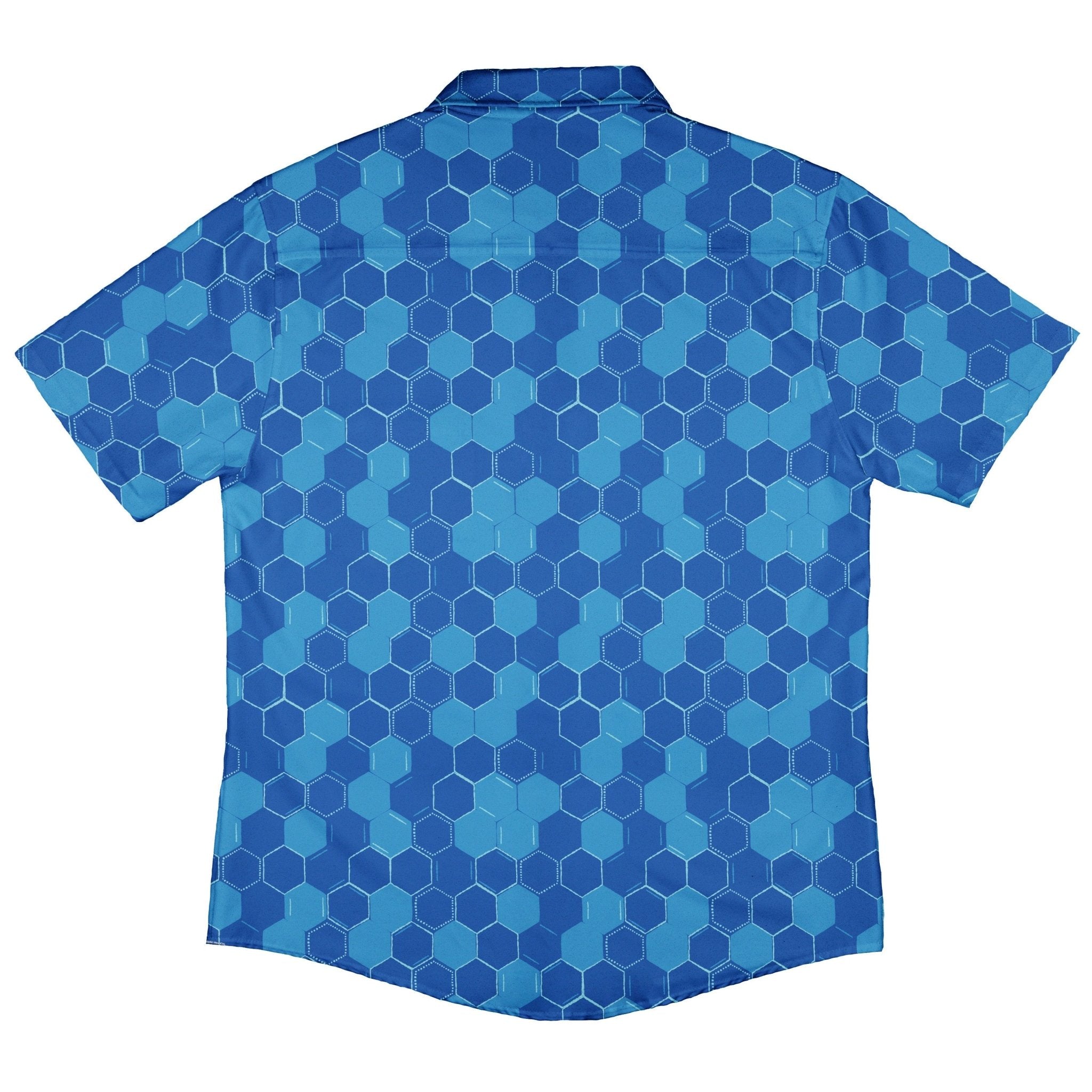 blue hexagon dress shirt Chemistry Set Hexagon Long Sleeve Button Up Shirt