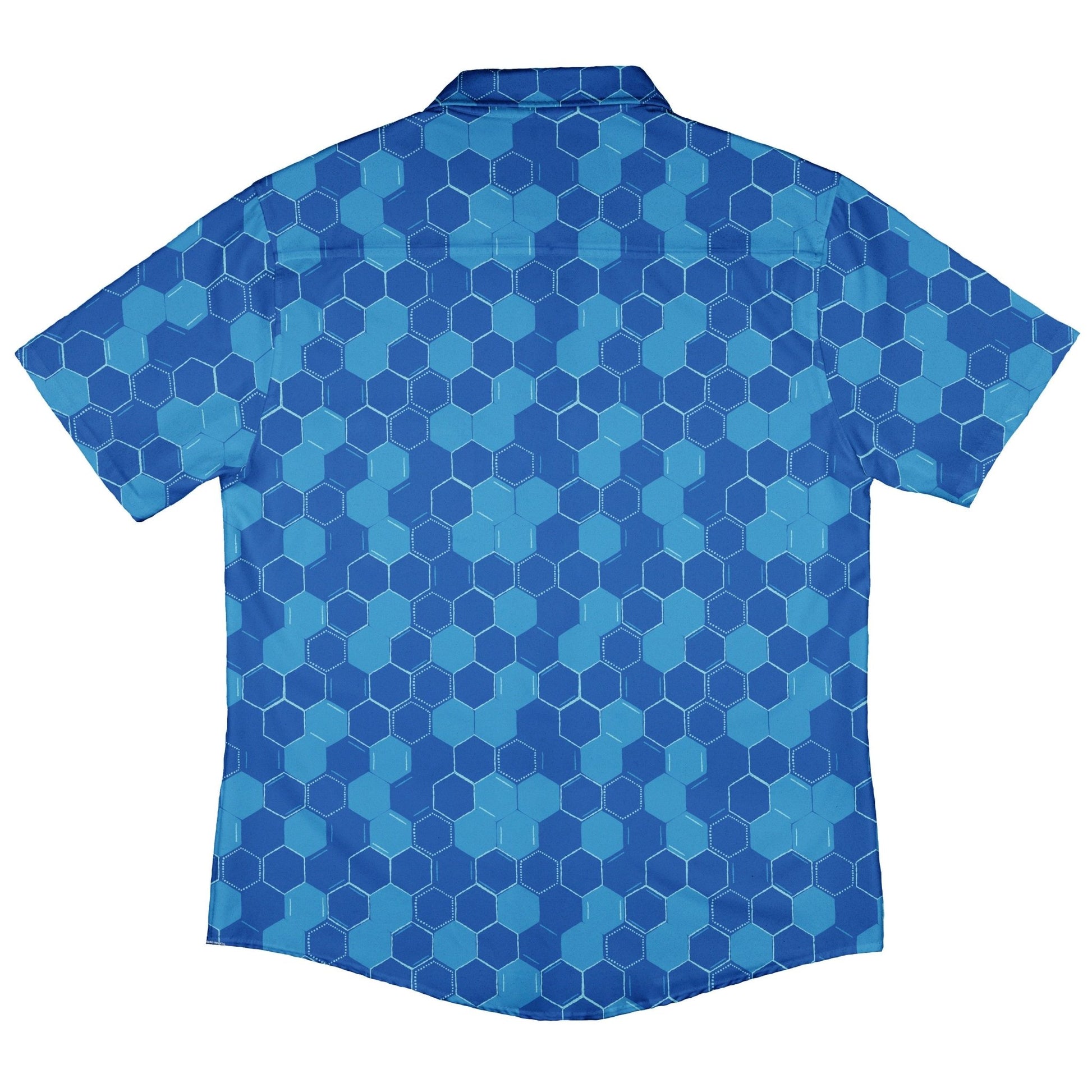 Chemistry Set Hexagon Button Up Shirt Geek Nerd adult sizing Design by Zirkus Design q225