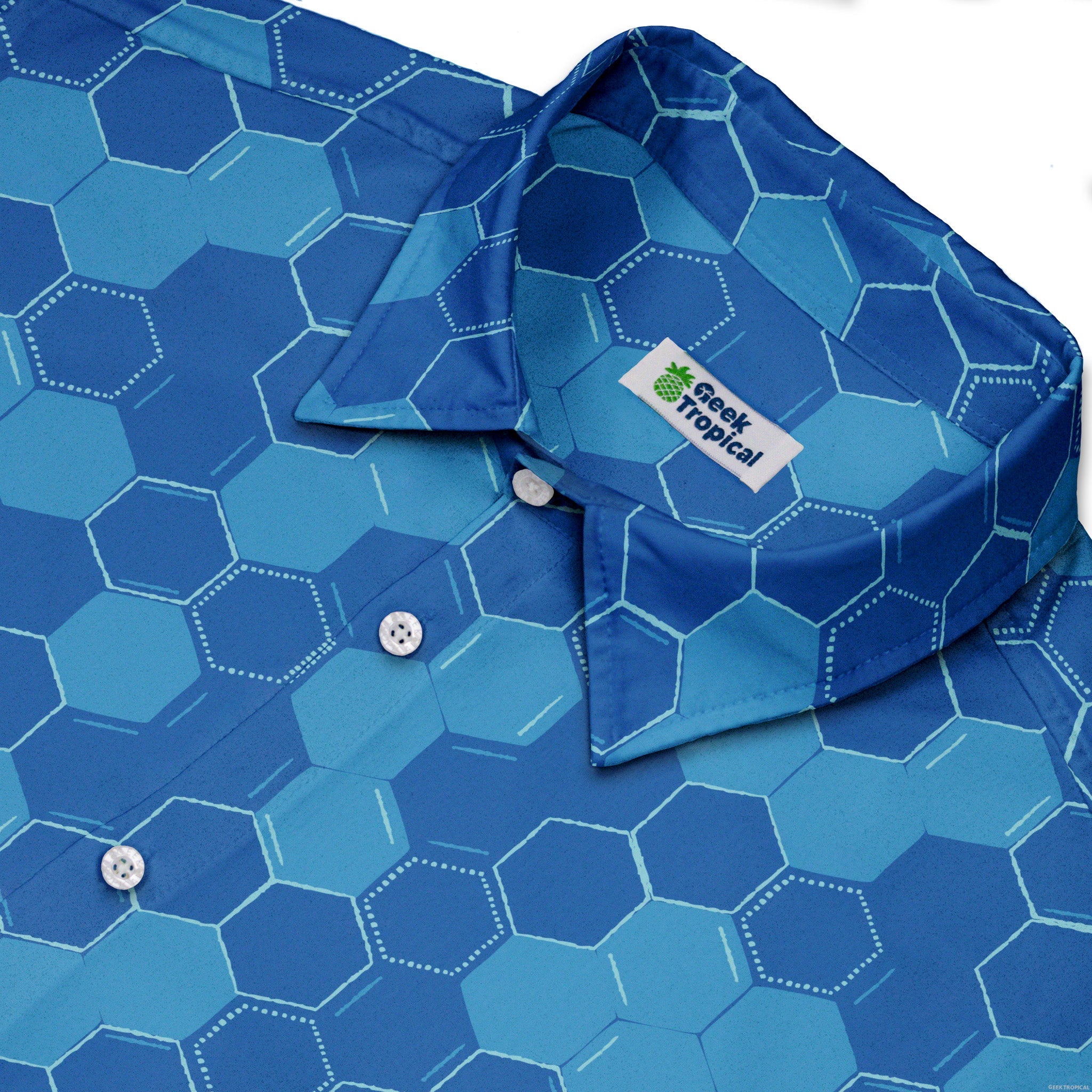 Chemistry Set Hexagon Button Up Shirt Geek Nerd adult sizing Design by Zirkus Design q225
