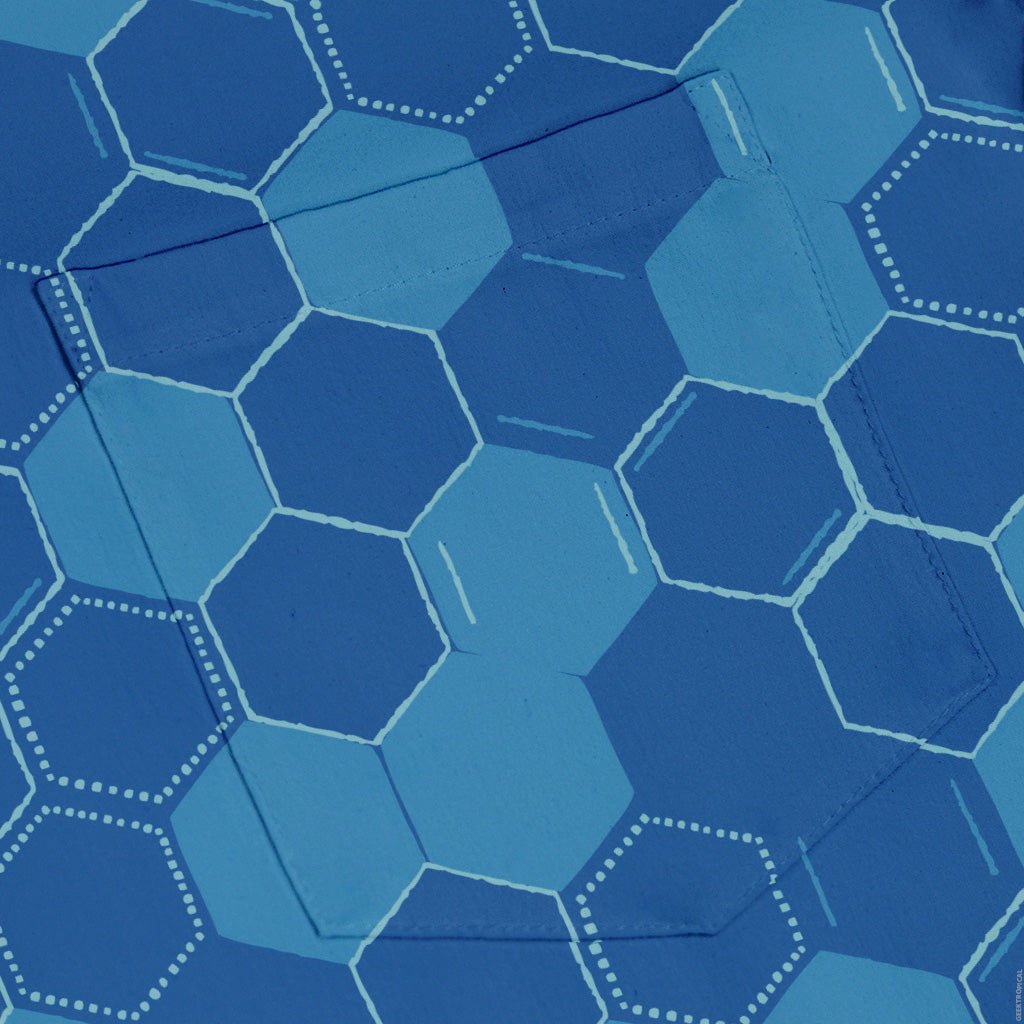 Chemistry Set Hexagon Button Up Shirt Geek Nerd adult sizing Design by Zirkus Design q225