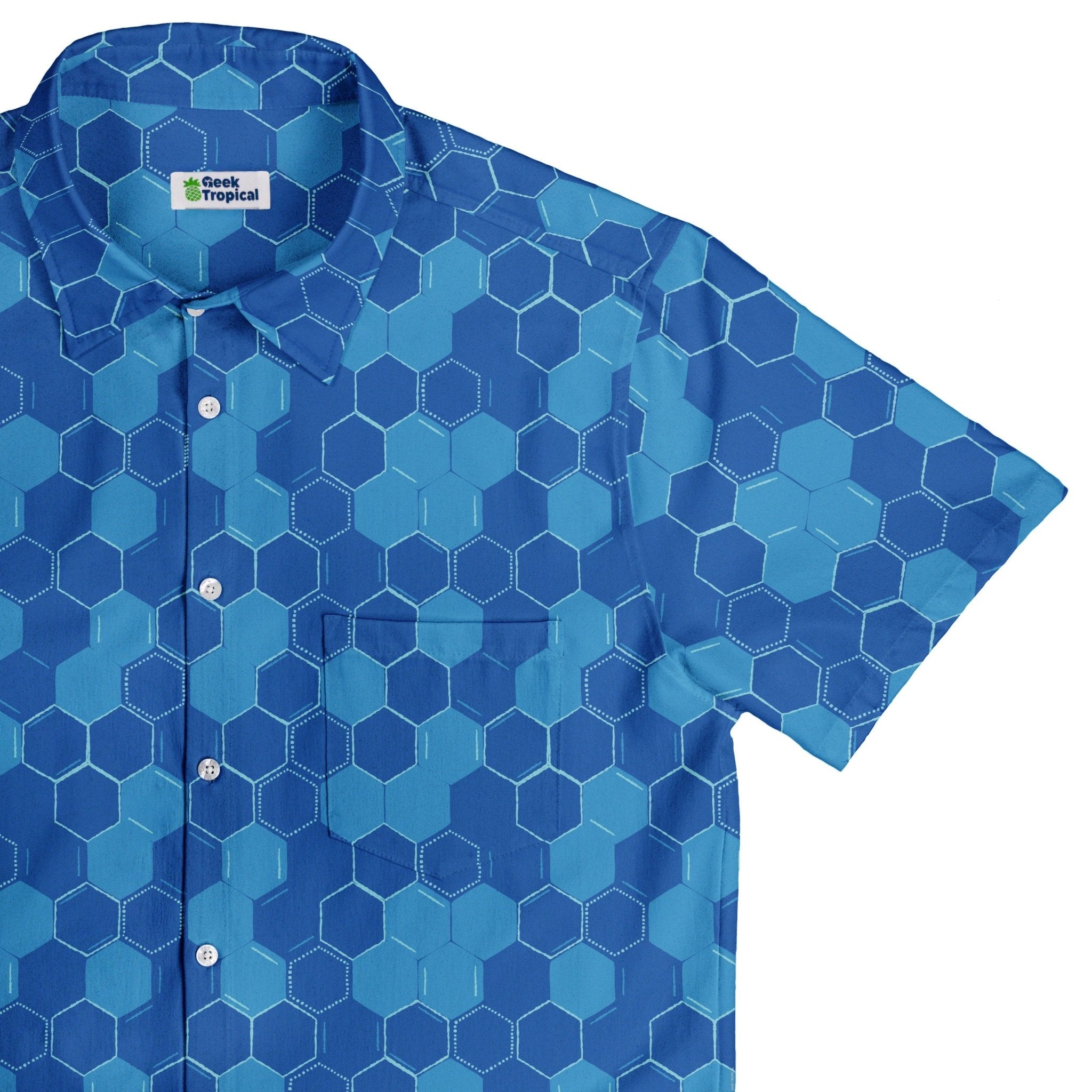Chemistry Set Hexagon Button Up Shirt Geek Nerd adult sizing Design by Zirkus Design q225