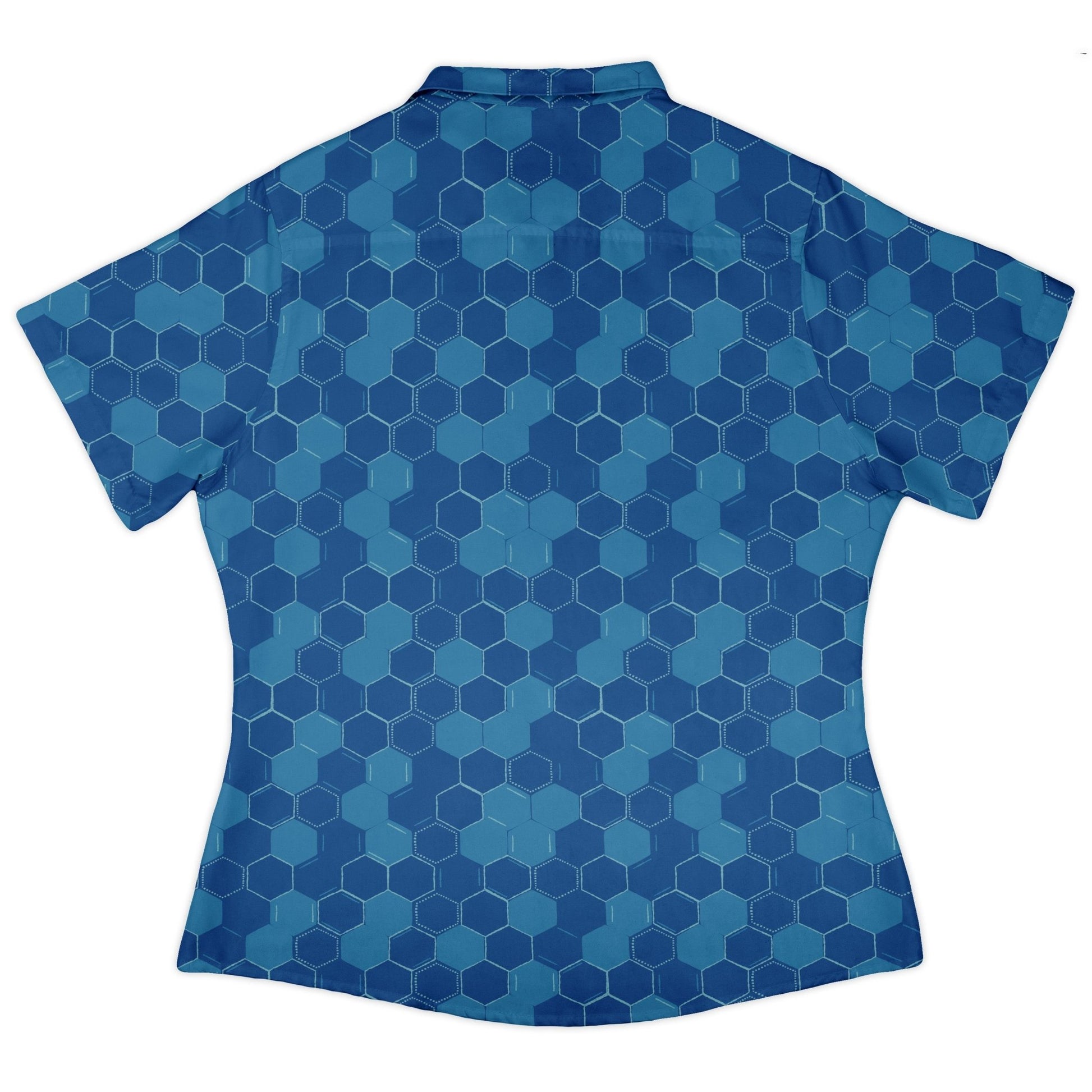 Chemistry Set Hexagon Curvy Button Up Shirt Geek Nerd Design by Zirkus Design q225 science print