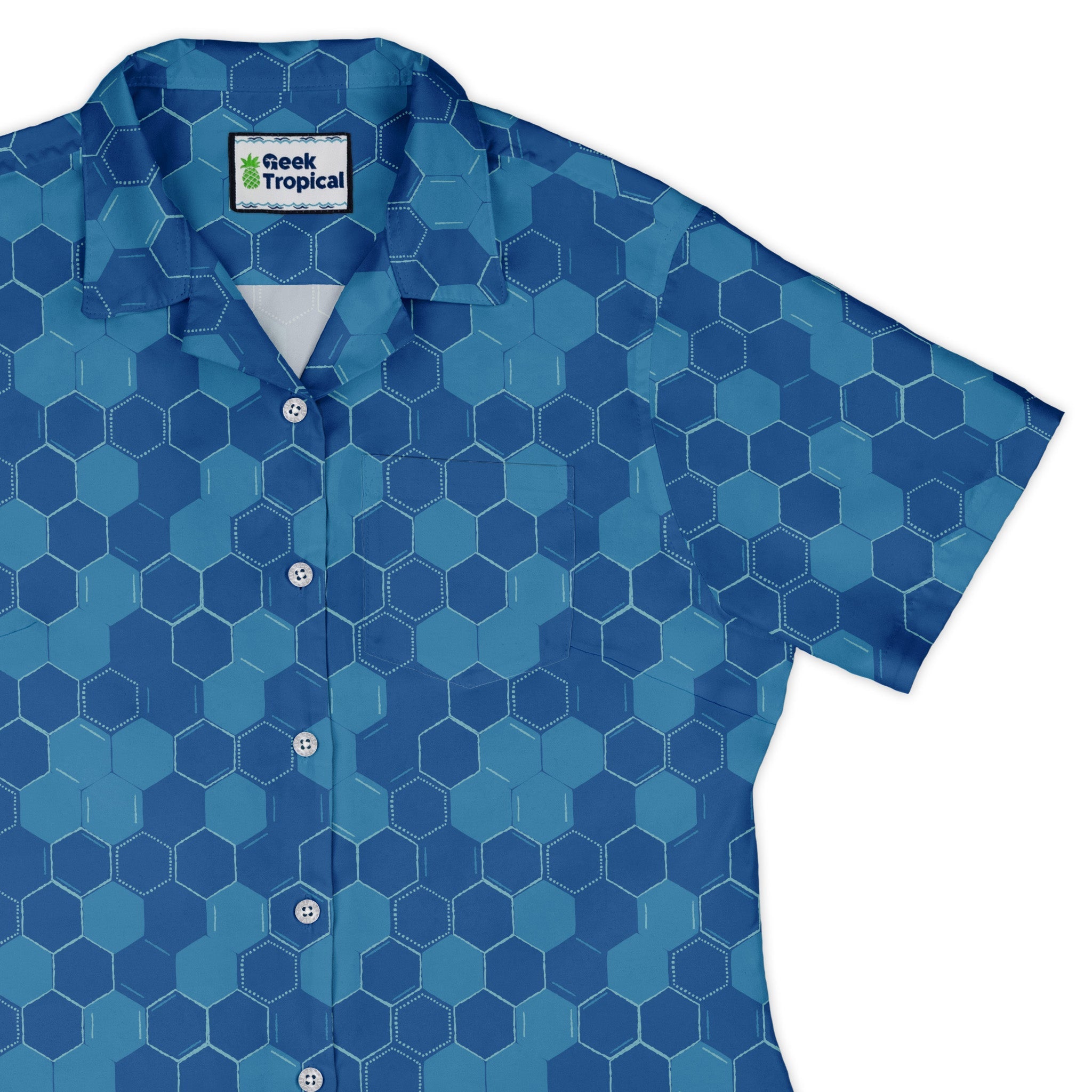 Chemistry Set Hexagon Curvy Button Up Shirt Geek Nerd Design by Zirkus Design q225 science print