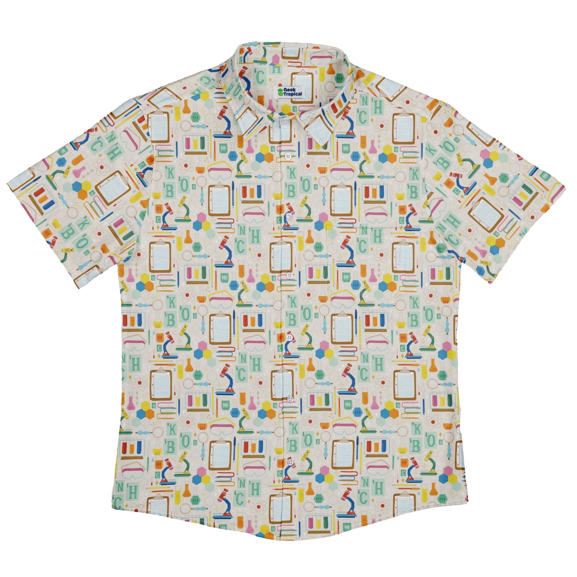 Chemistry Tool Set Button Up Shirt Geek Nerd adult sizing Design by Zirkus Design q225