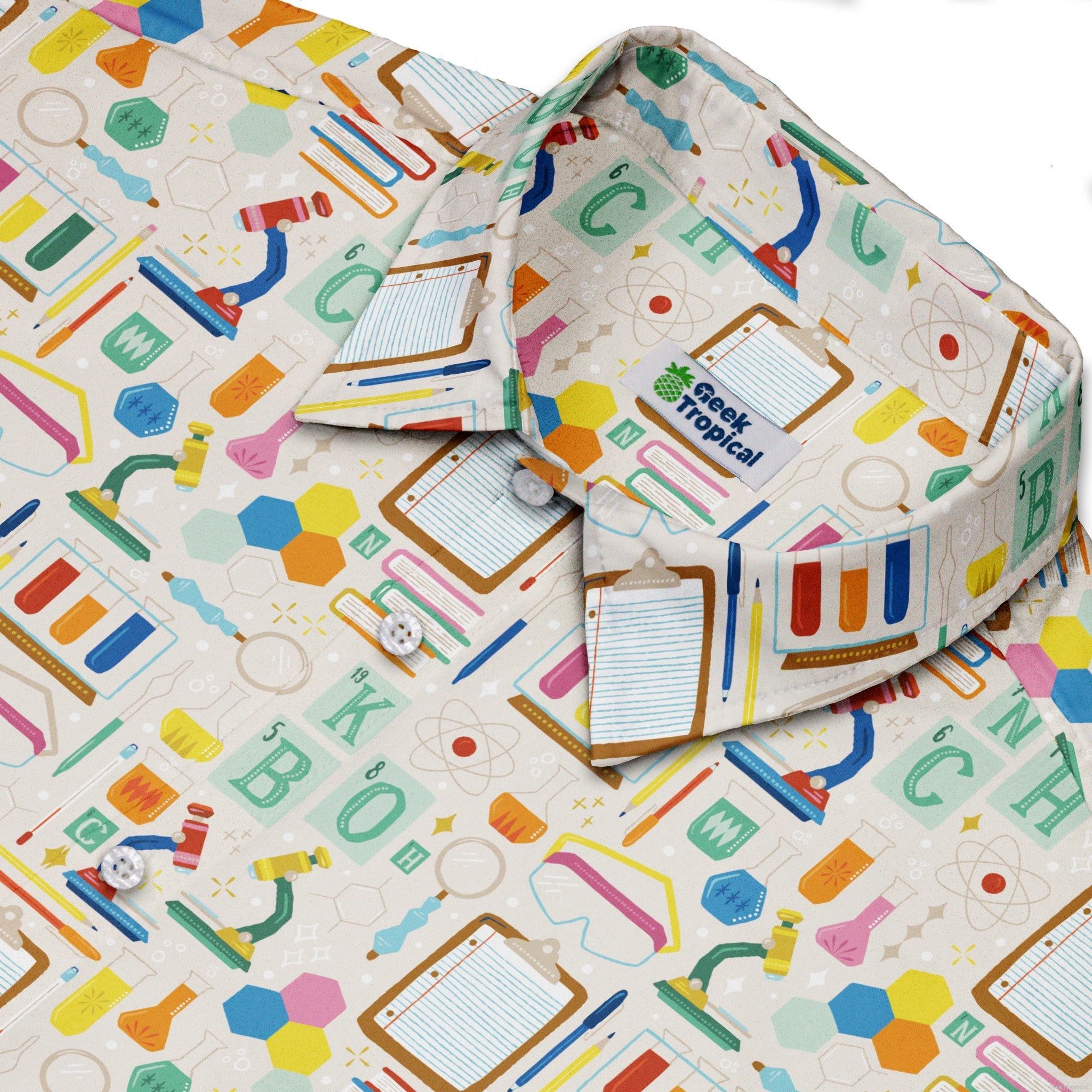 Chemistry Tool Set Button Up Shirt Geek Nerd adult sizing Design by Zirkus Design q225