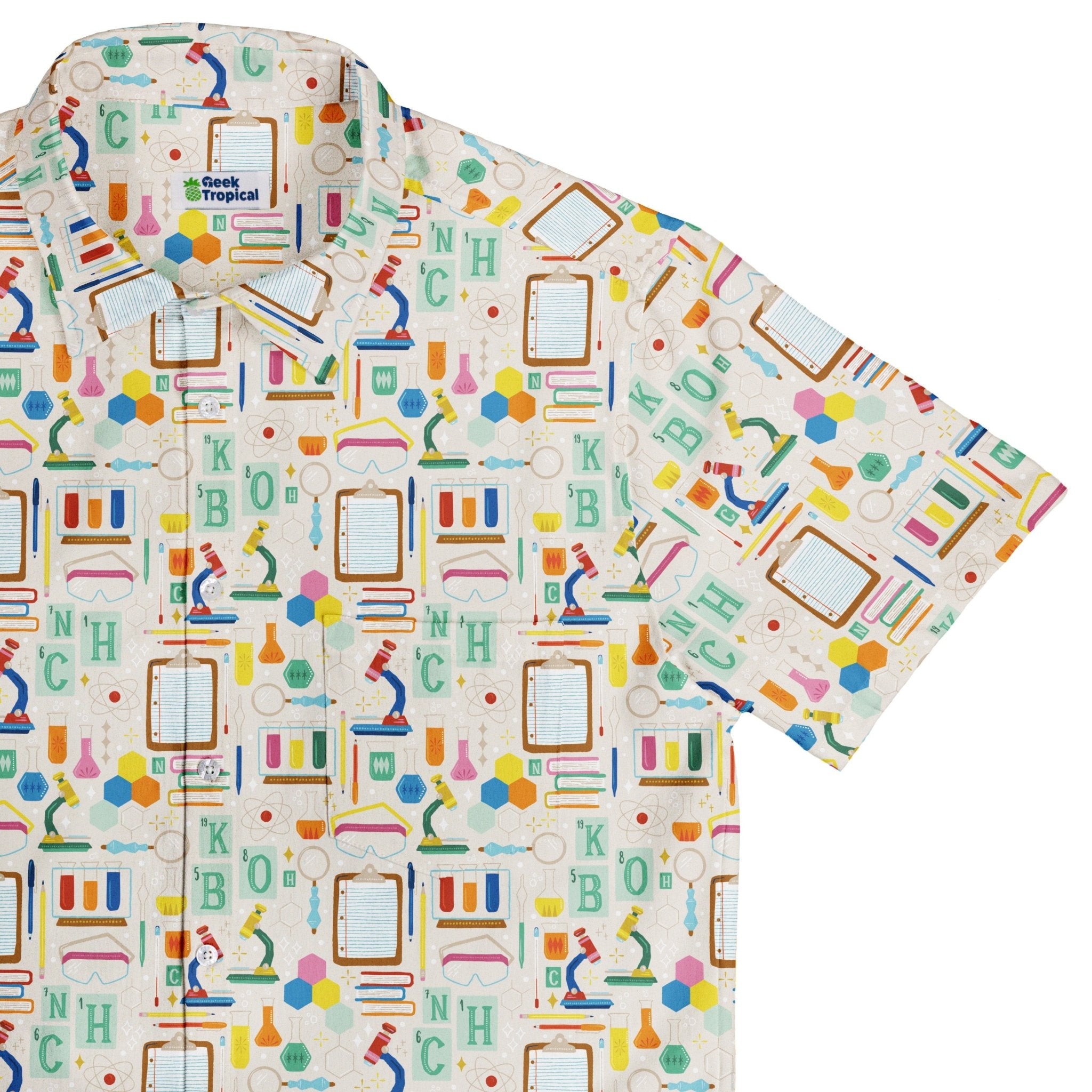 Chemistry Tool Set Button Up Shirt Geek Nerd adult sizing Design by Zirkus Design q225