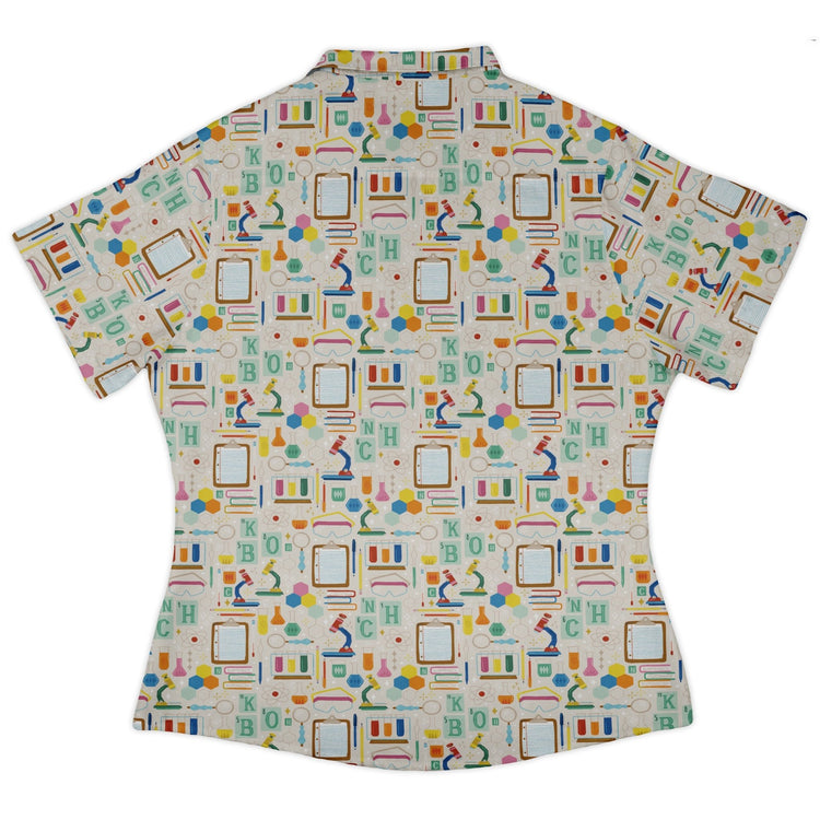 Chemistry Tool Set Curvy Button Up Shirt Geek Nerd Design by Zirkus Design q225 science print