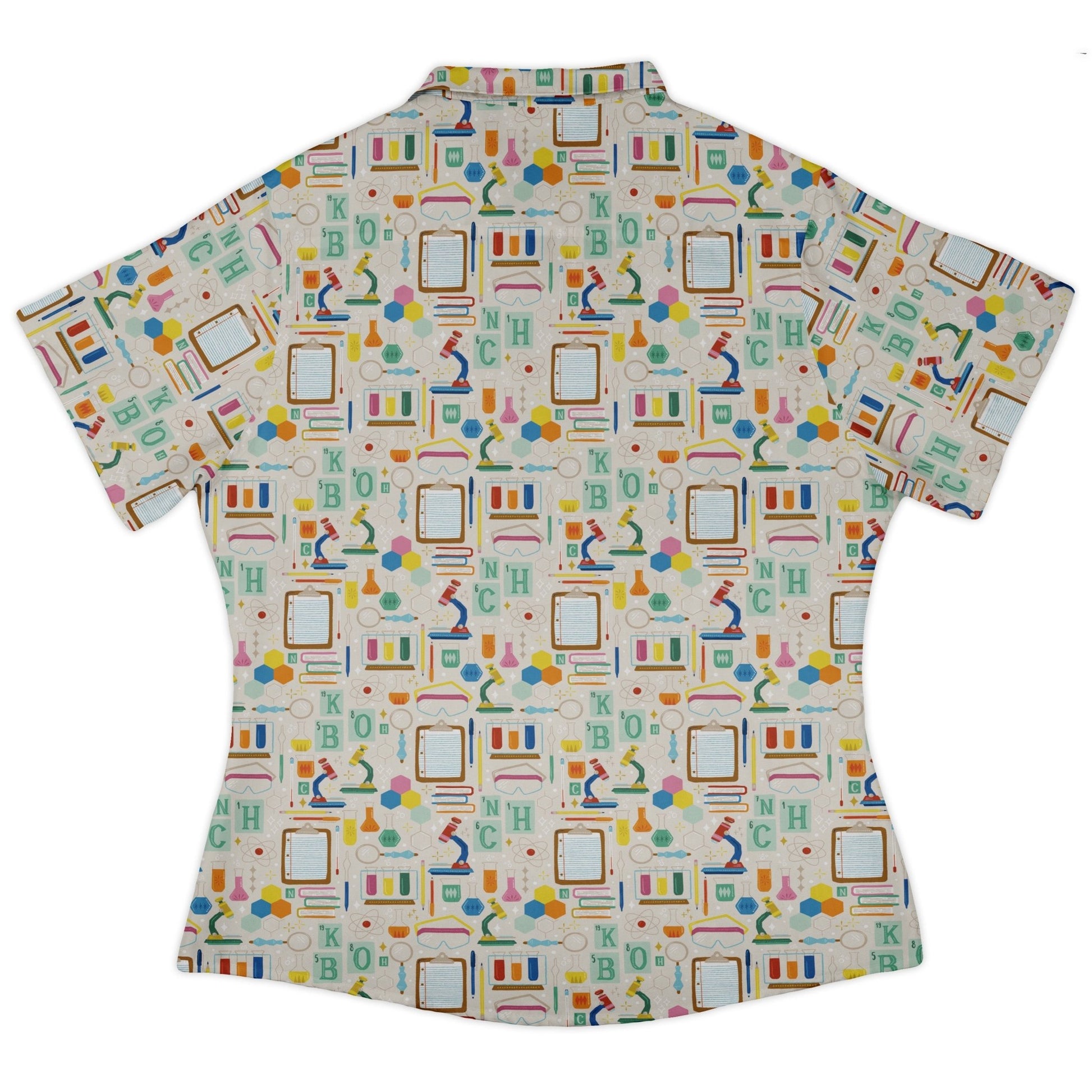 Chemistry Tool Set Curvy Button Up Shirt Geek Nerd Design by Zirkus Design q225 science print