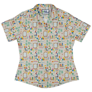 Chemistry Tool Set Curvy Button Up Shirt Geek Nerd Design by Zirkus Design q225 science print