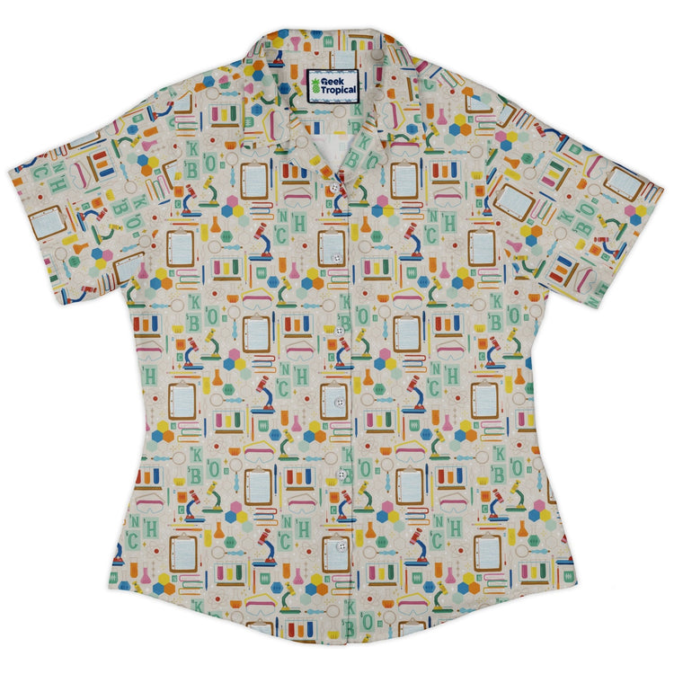 Chemistry Tool Set Curvy Button Up Shirt Geek Nerd Design by Zirkus Design q225 science print