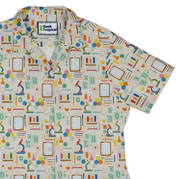 Chemistry Tool Set Curvy Button Up Shirt Geek Nerd Design by Zirkus Design q225 science print