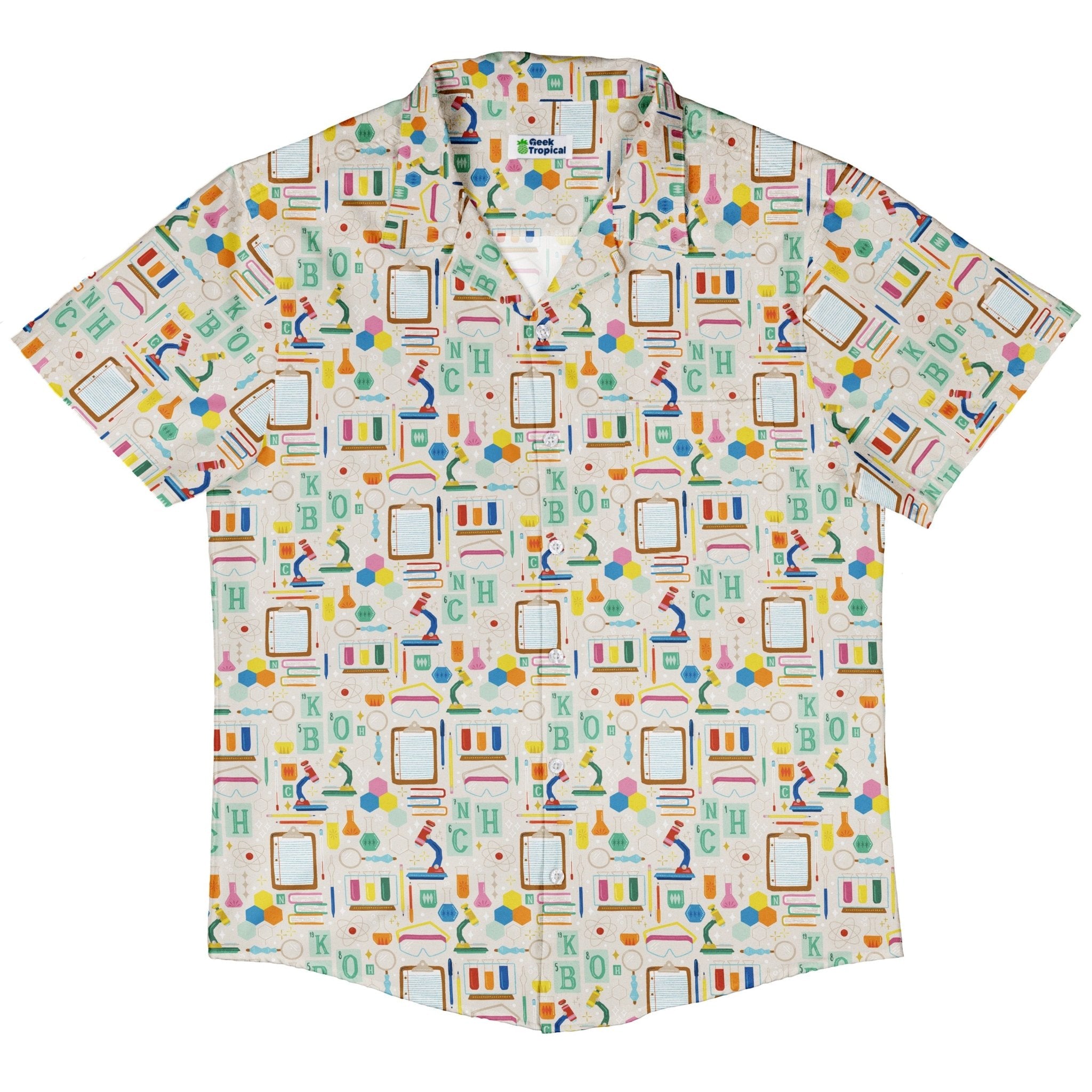 Chemistry Tool Set Button Up Shirt Geek Nerd adult sizing Design by Zirkus Design q225