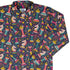 Chess Colorful Chess Pieces Blue Long Sleeve Button Up Shirt Geek Nerd adult sizing board game print FLOW DESC WRITING