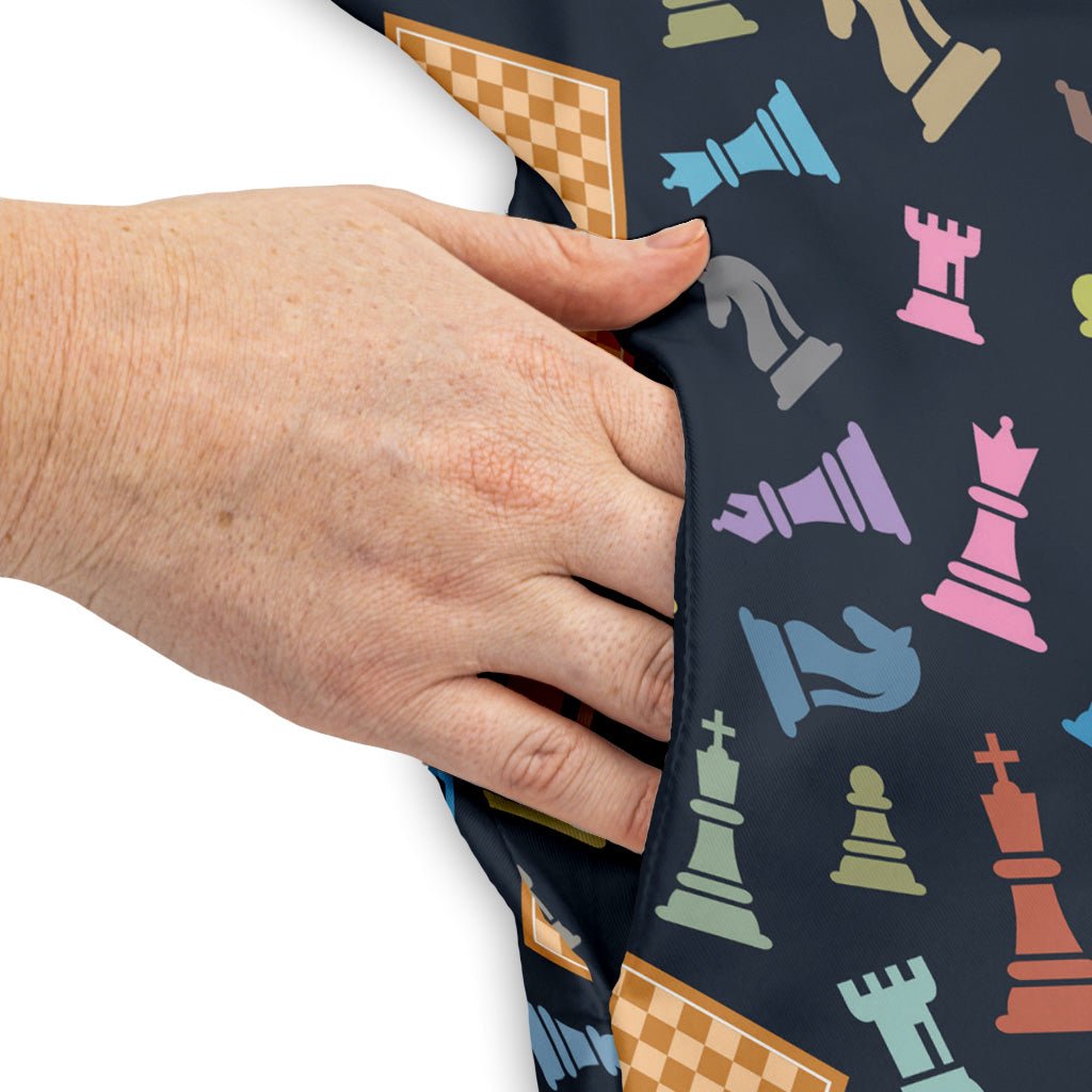 Chess Colorful Pieces Board Blue Dress Geek Nerd board game print lx - C
