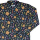 Chess Colorful Pieces Board Blue Long Sleeve Button Up Shirt Geek Nerd adult sizing board game print