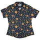 Chess Colorful Pieces Board Blue Curvy Button Up Shirt Geek Nerd board game print women