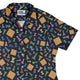 Chess Colorful Pieces Board Blue Curvy Button Up Shirt Geek Nerd board game print women