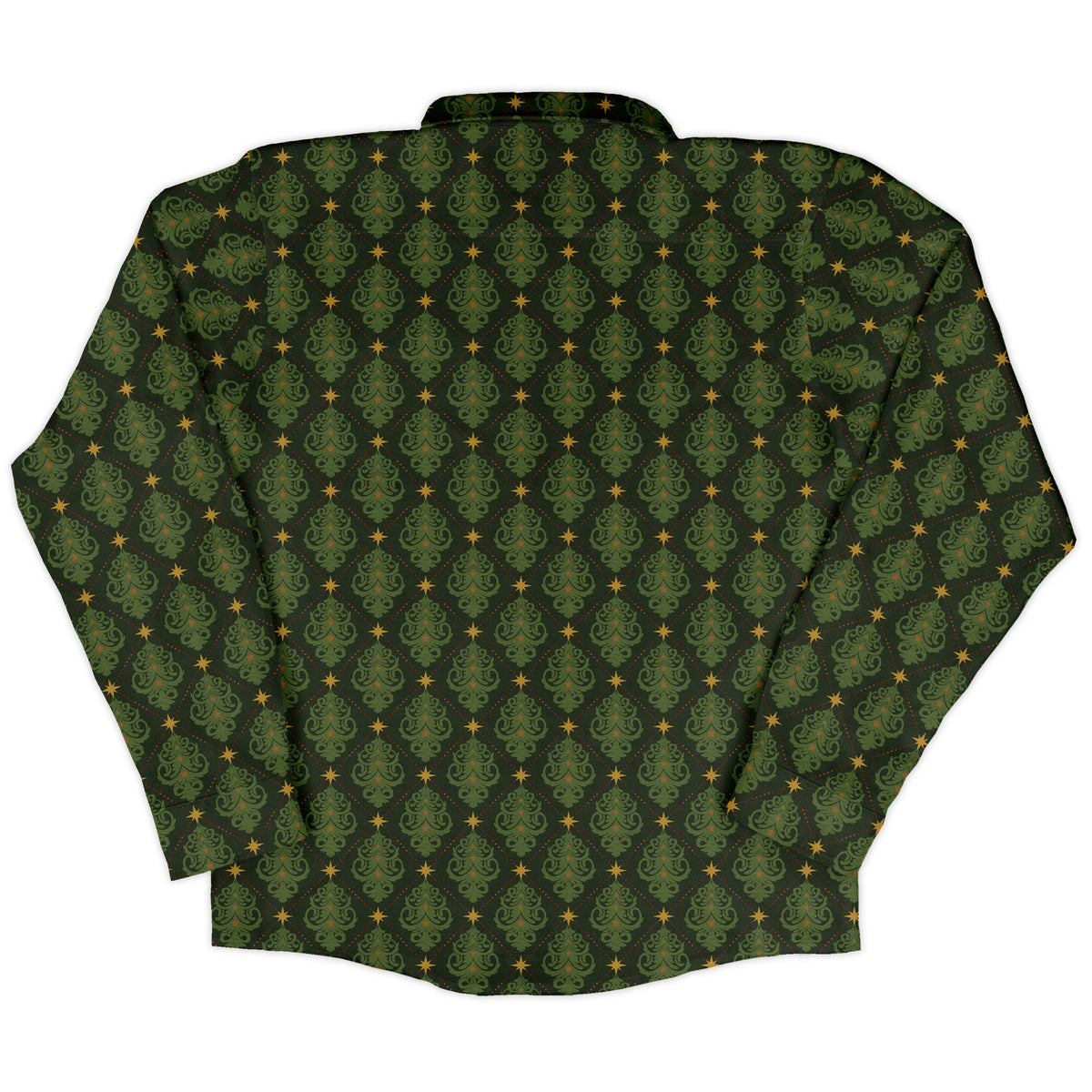 Christmas Cats Tree Long Sleeve Button Up Shirt back
